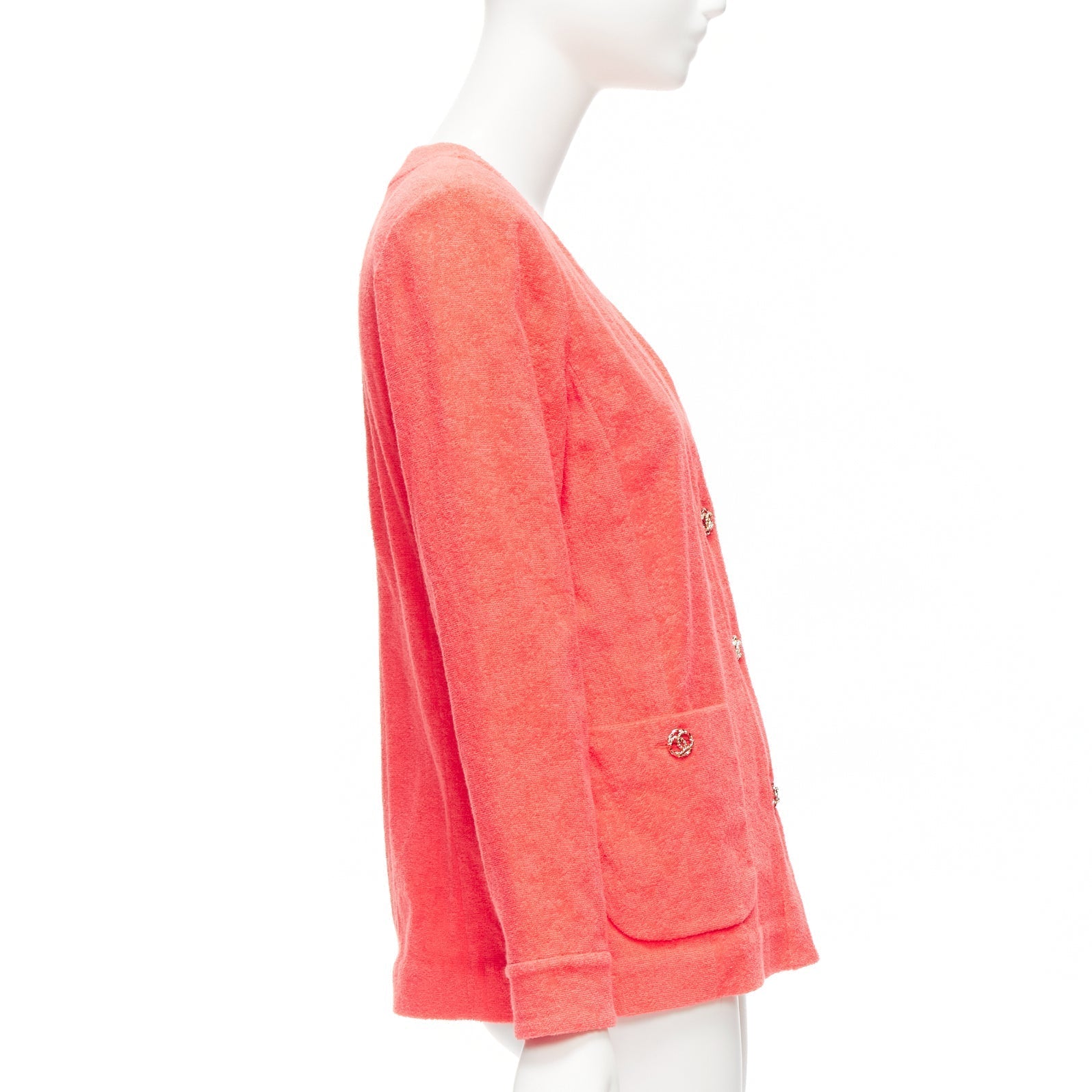 Women's Chanel towel terry cloth CC logo blazer jacket