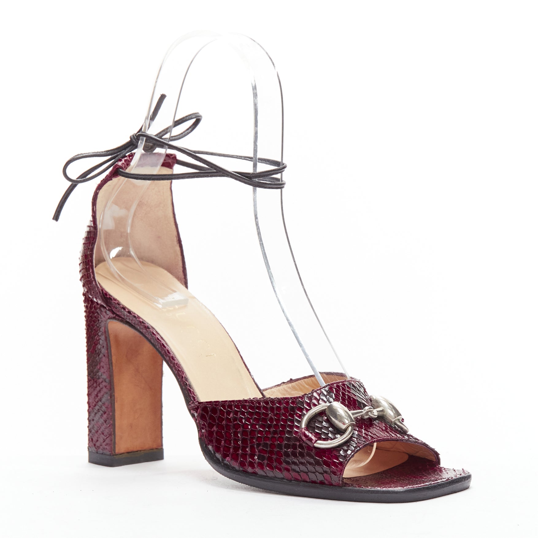Women's Gucci Tom Ford scaled leather silver Horsebheels