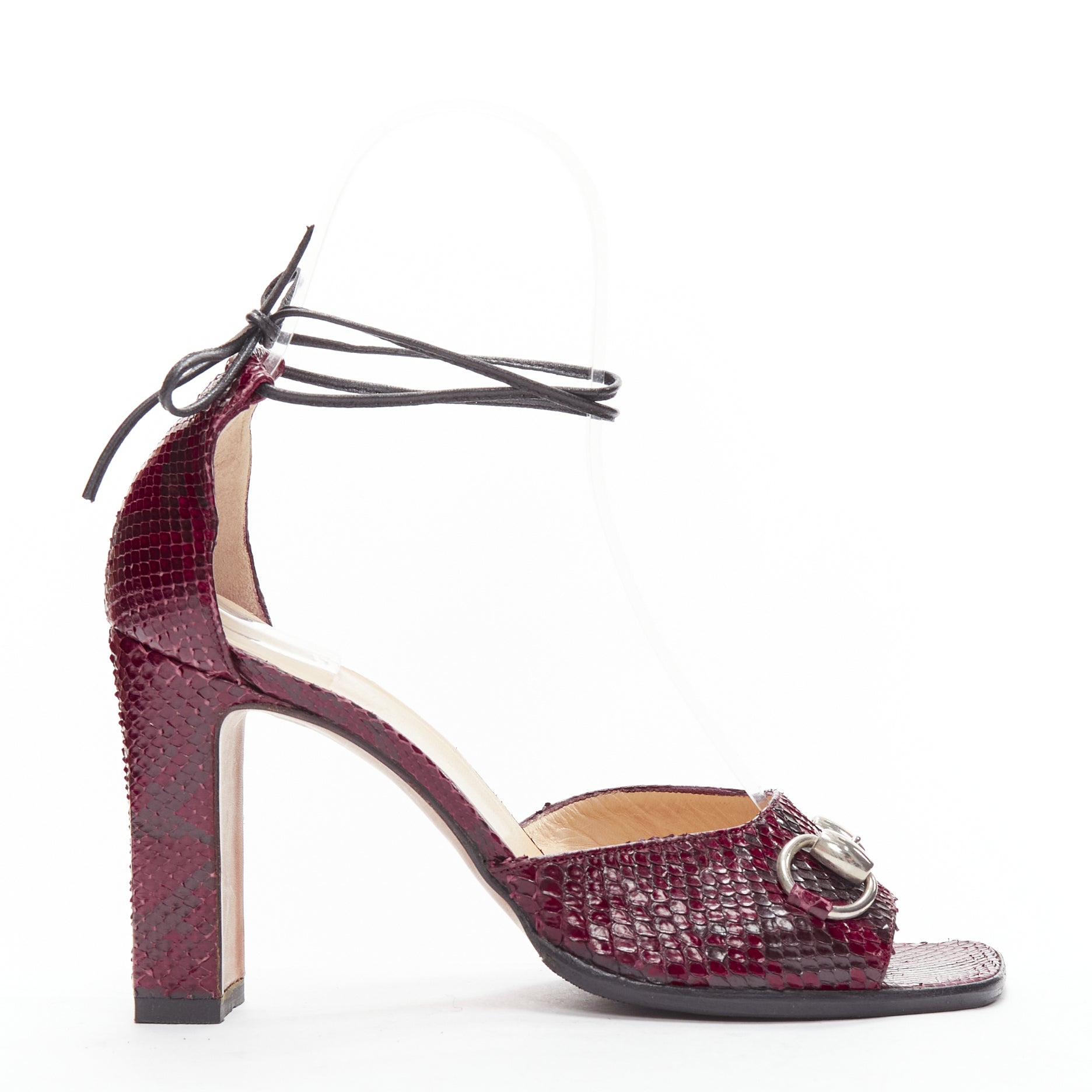 Women's Gucci Tom Ford scaled leather silver Horsebheels