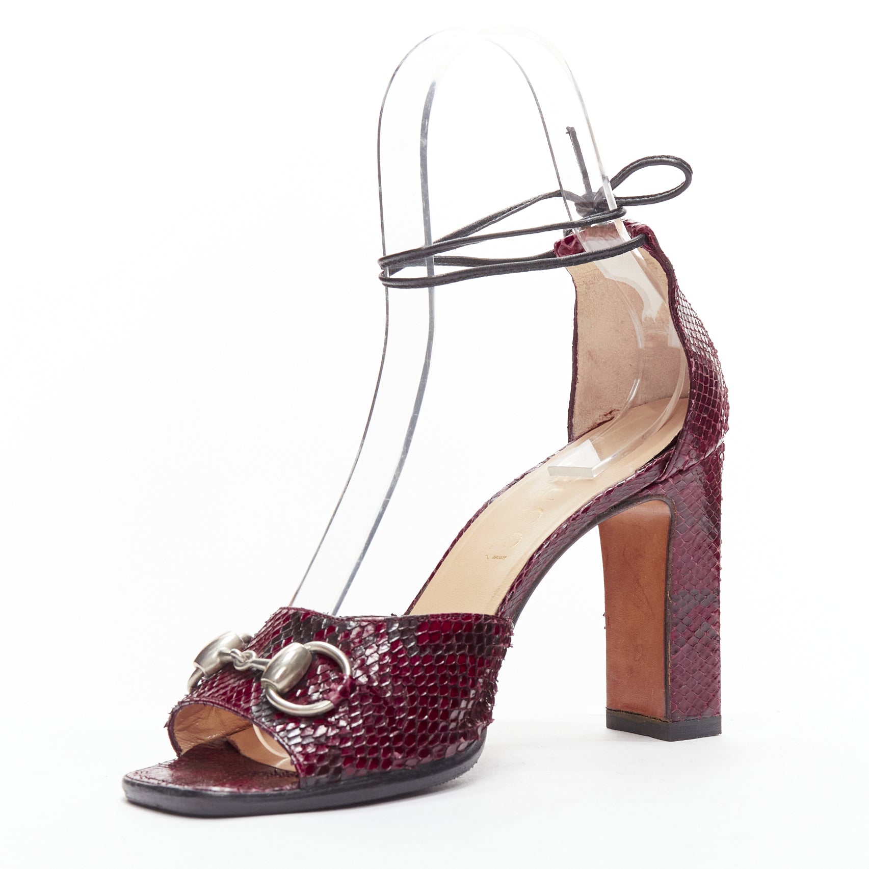 Women's Gucci Tom Ford scaled leather silver Horsebheels