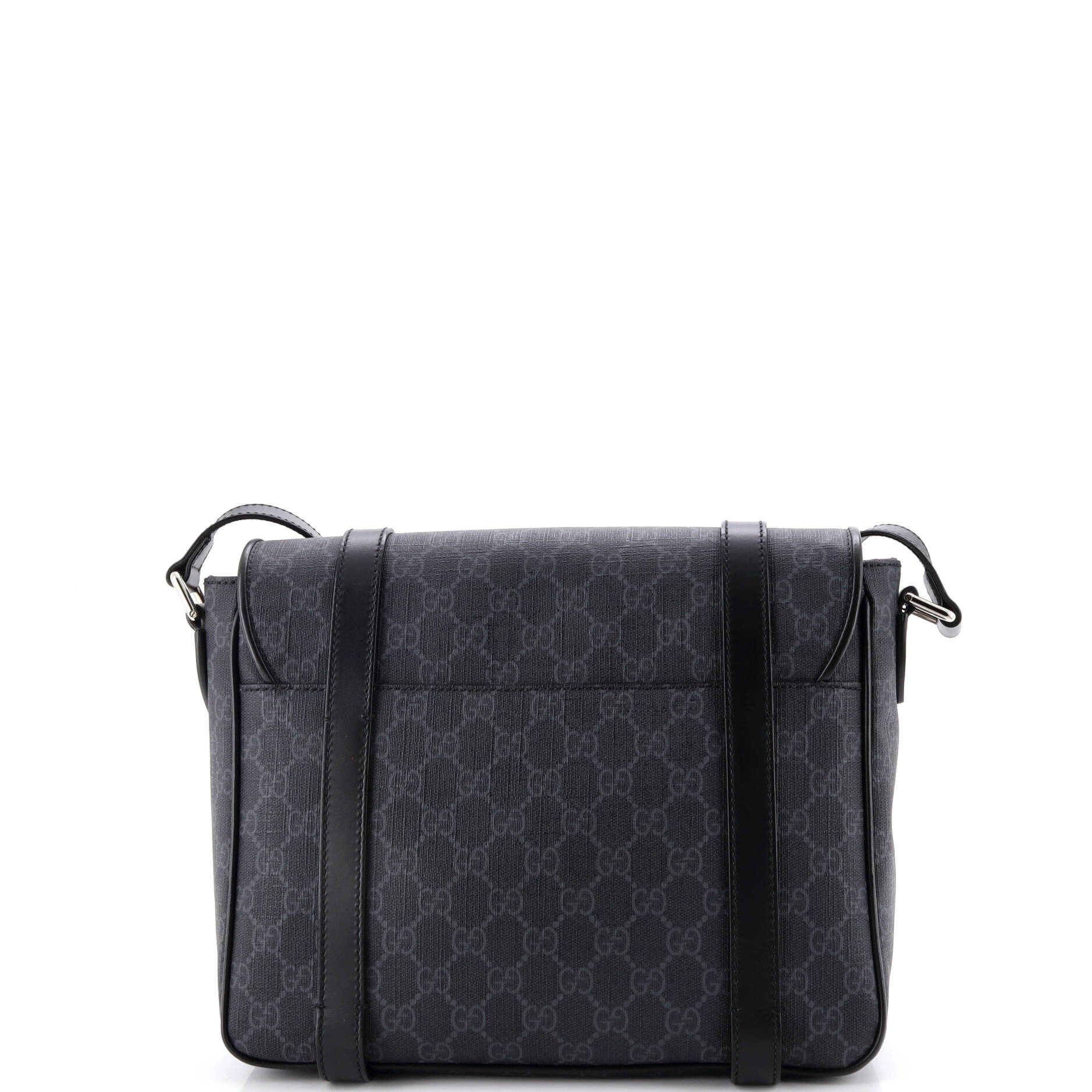 Interlocking G Patch Messenger Bag GG Coated Canvas with Leather Medium