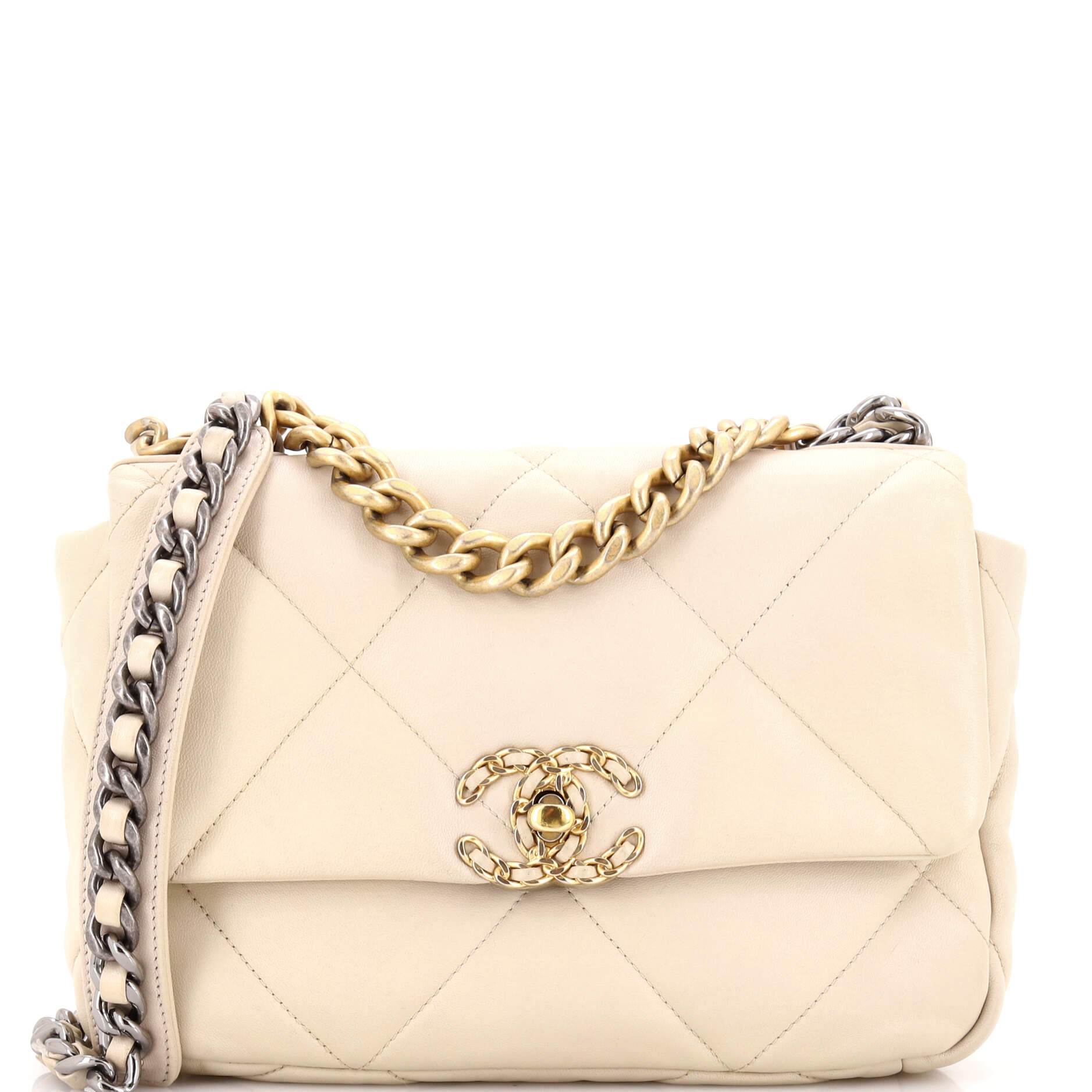 19 Flap Bag Quilted Leather Medium