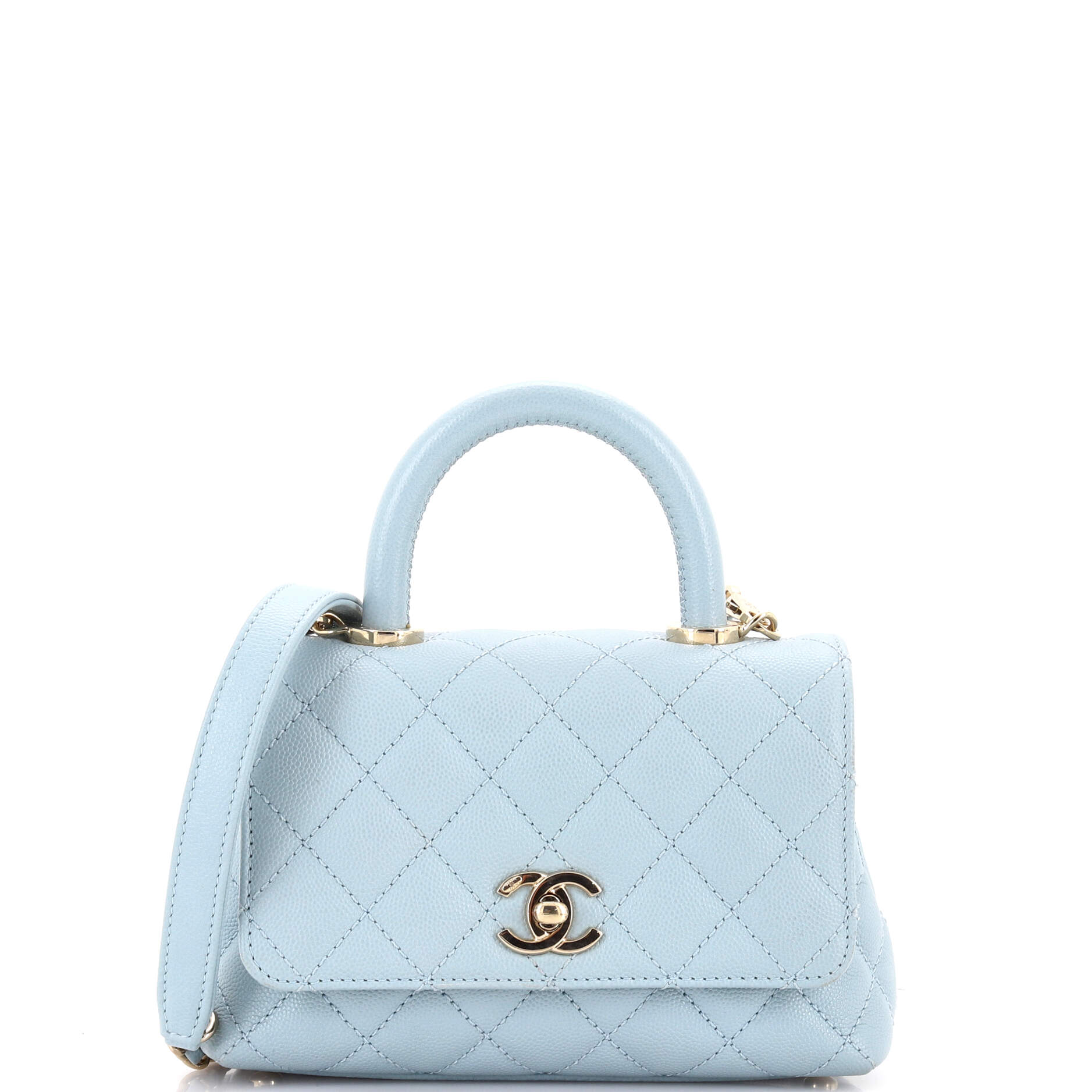 Coco Top Handle Bag Quilted Caviar Extra Mini