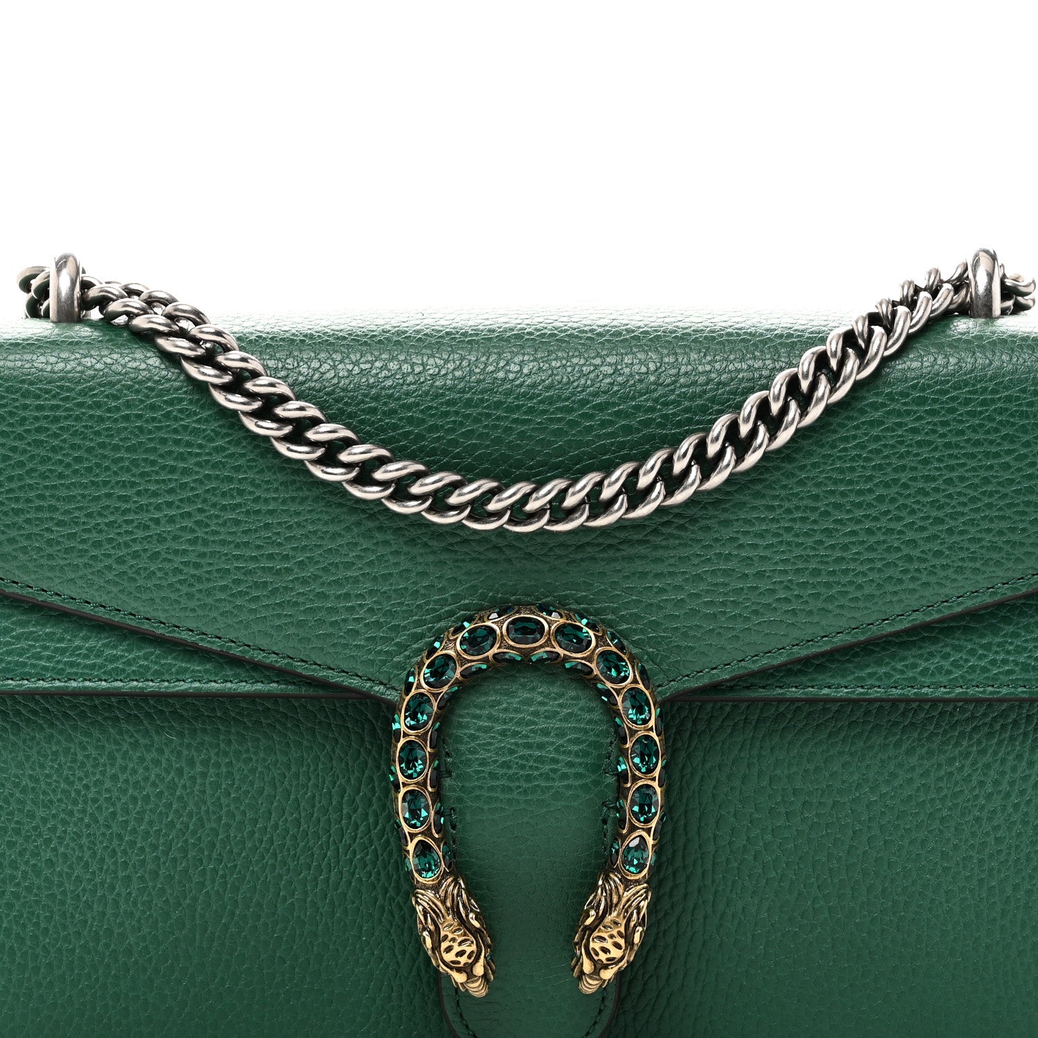 Pebbled Calfskin Small Dionysus Shoulder Bag Emerald