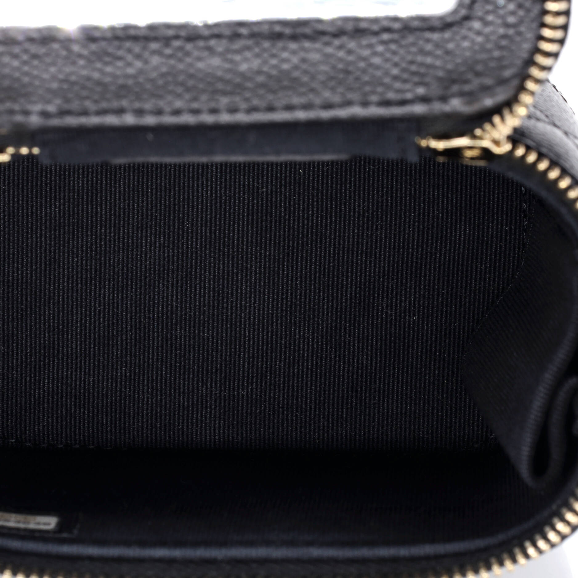 Tiny CC Link Vanity Case with Chain Quilted Caviar Mini