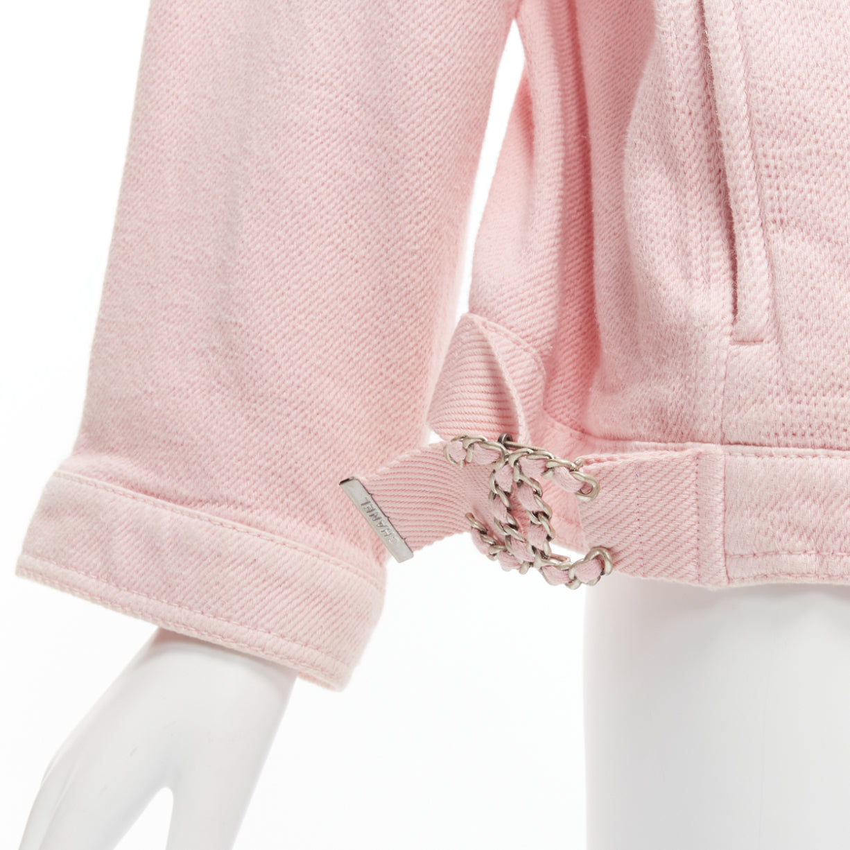 Women's Chanel cotton pockets cc buttons collarless oversized jacket
