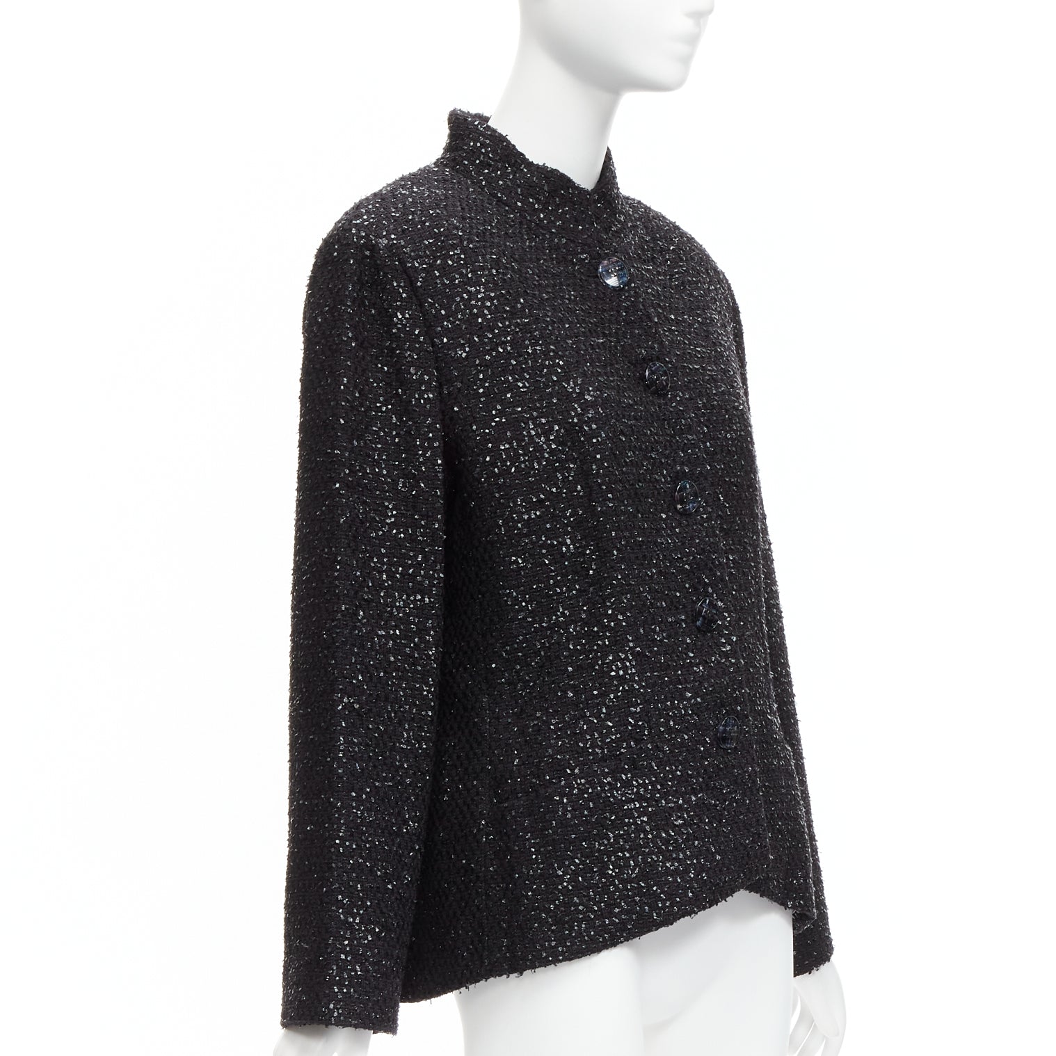 Women's Chanel fantasy tweed lurex cc logo button power jacket