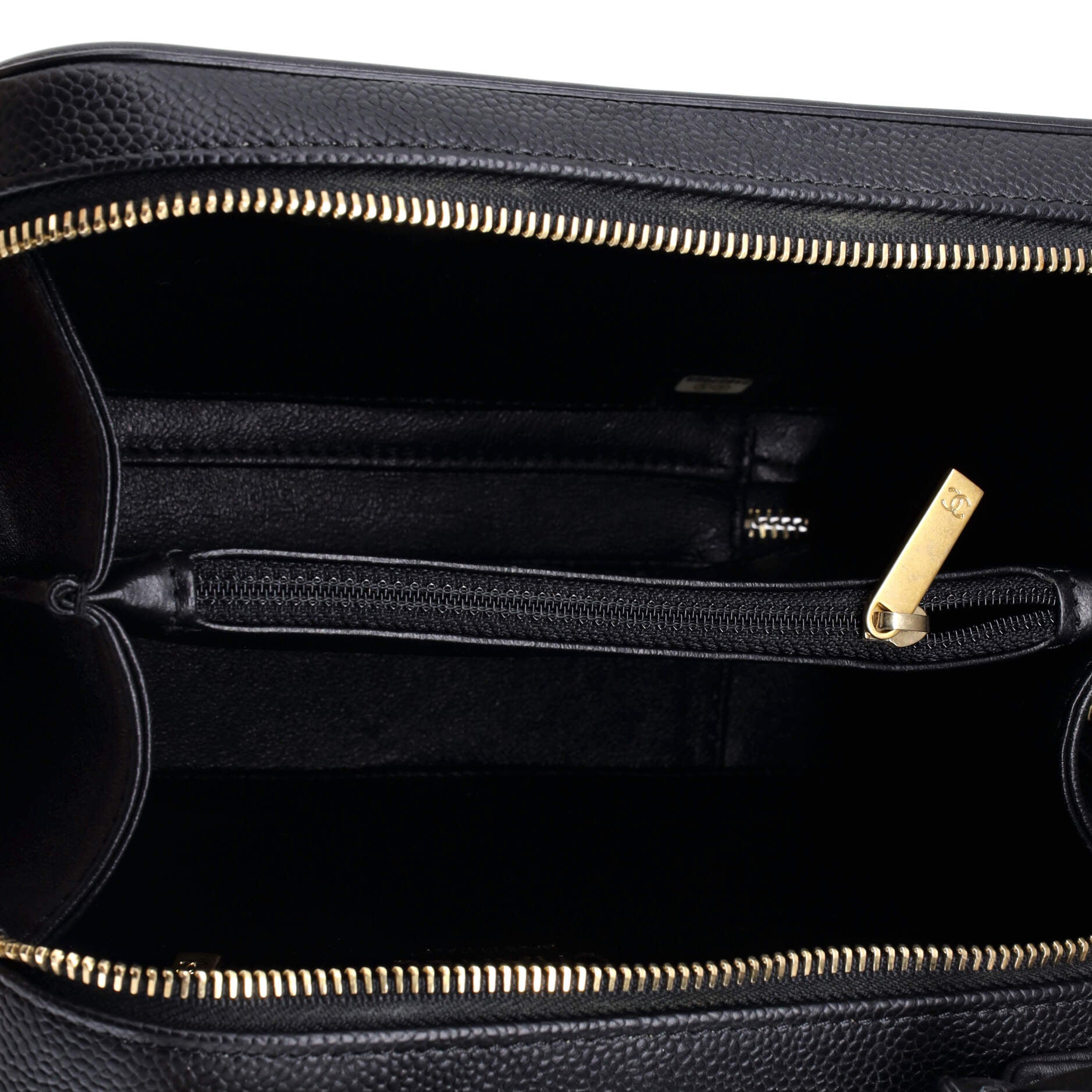 Filigree Vanity Case Quilted Caviar Medium