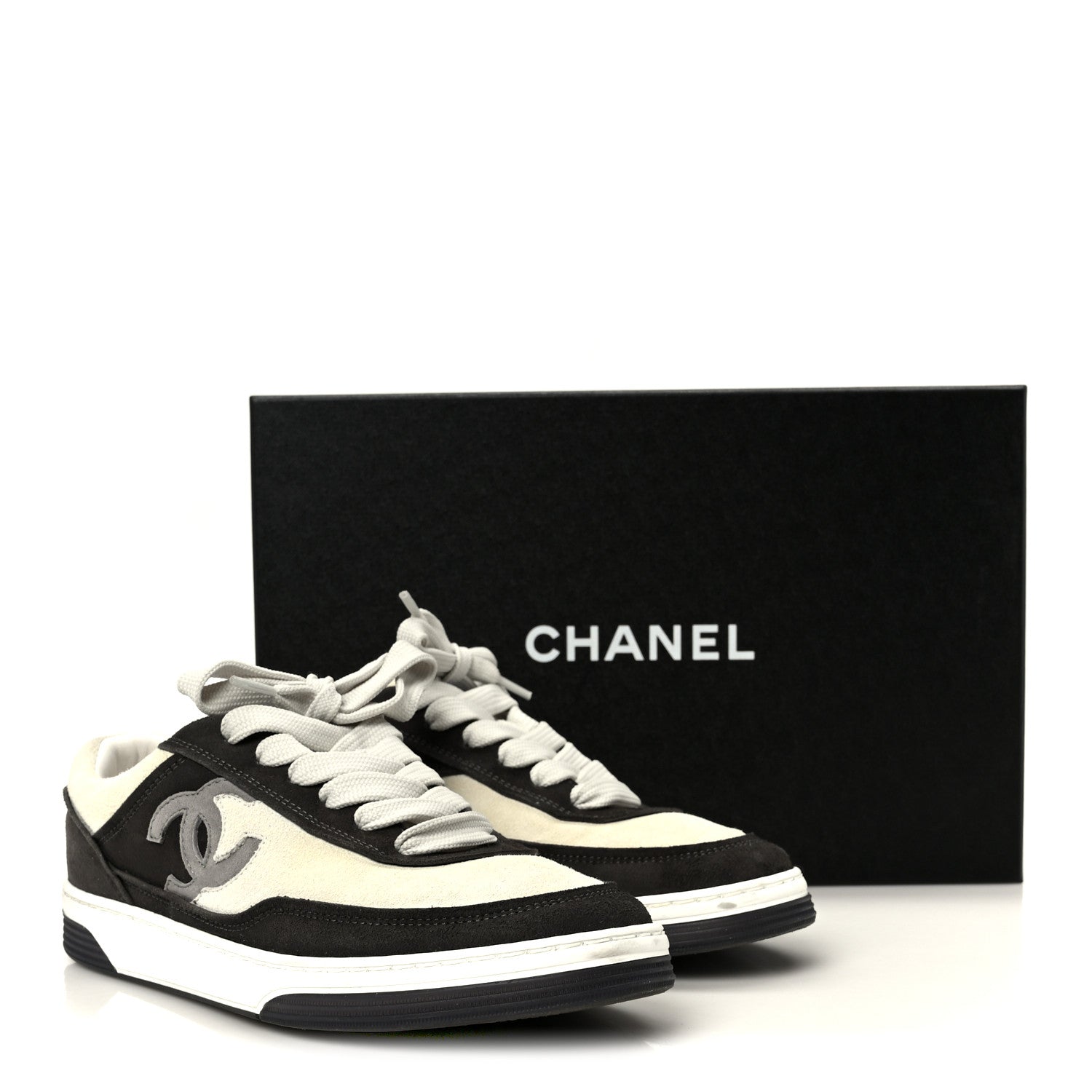 Suede Kidskin Womens CC Sneakers 37.5 Black White