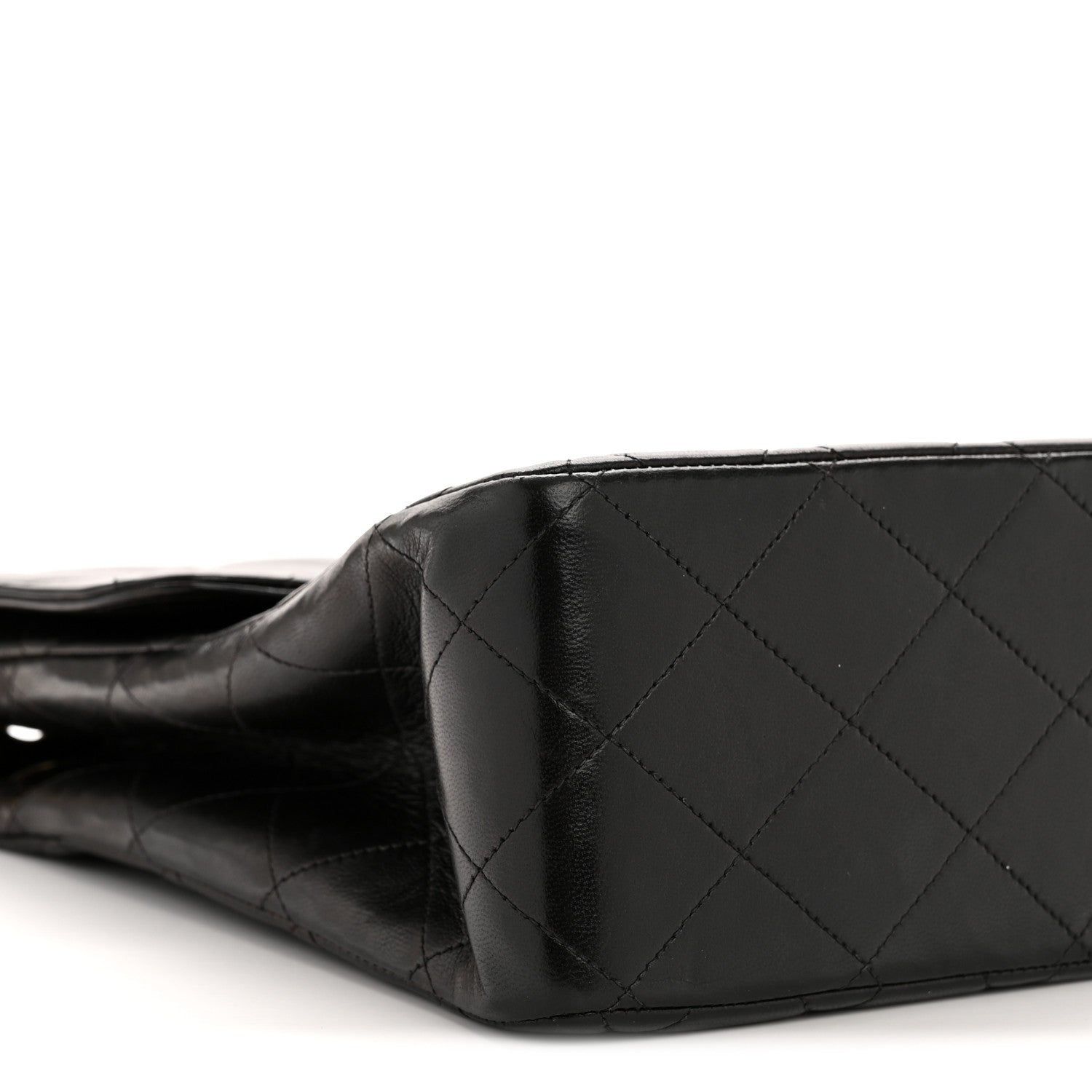 Lambskin Quilted Jumbo Single Flap Black
