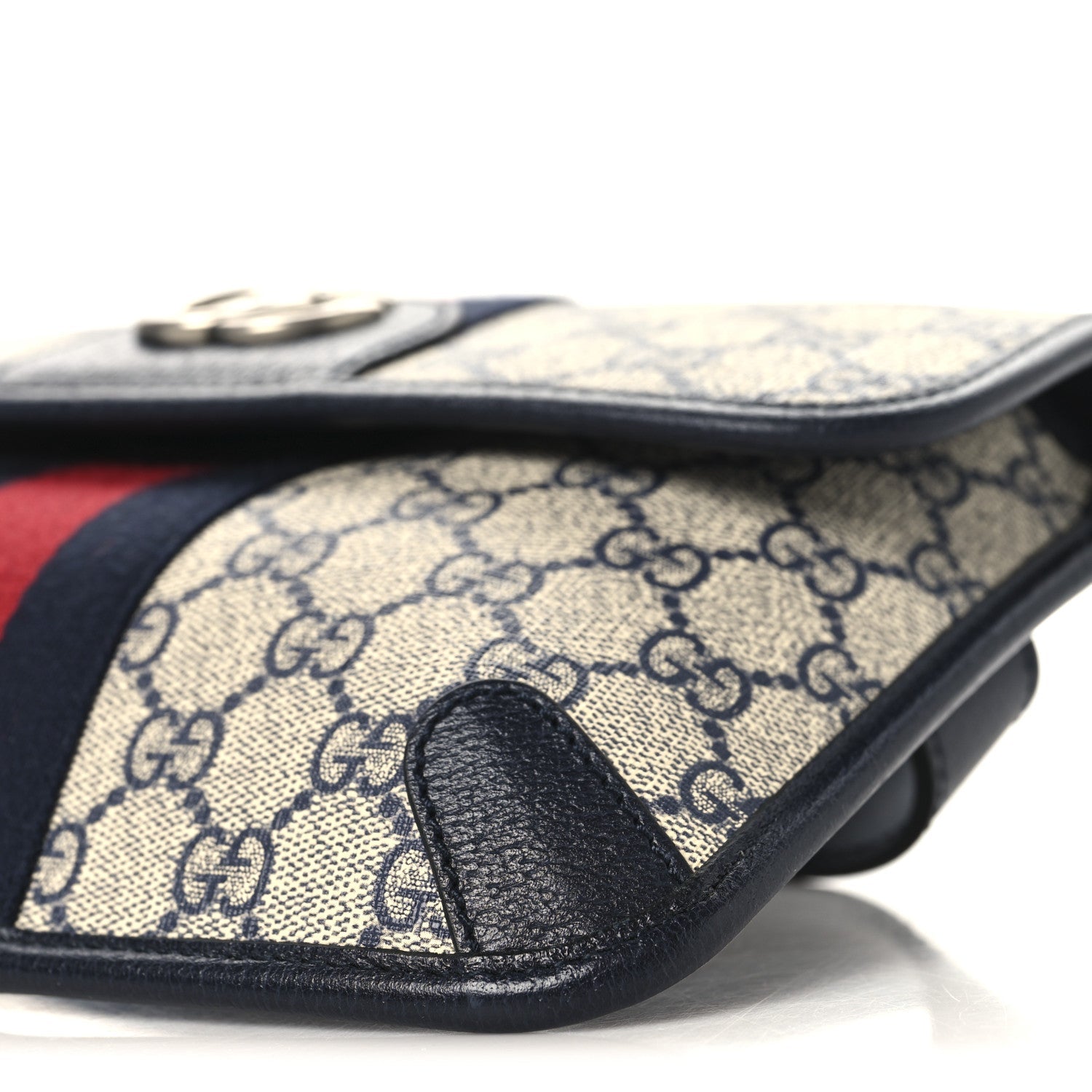 GG Supreme Monogram Web Small Ophidia Belt Bag 90 36 Beige Navy
