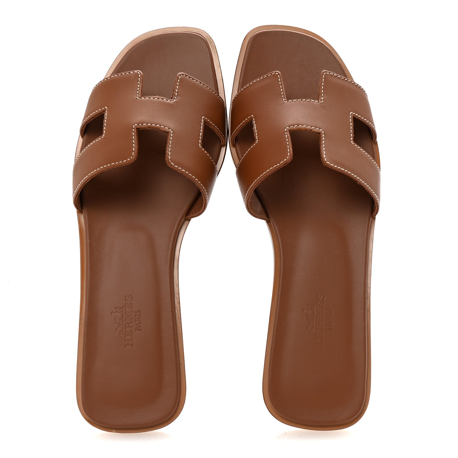 Box Calfskin Oran Sandals 37 Gold