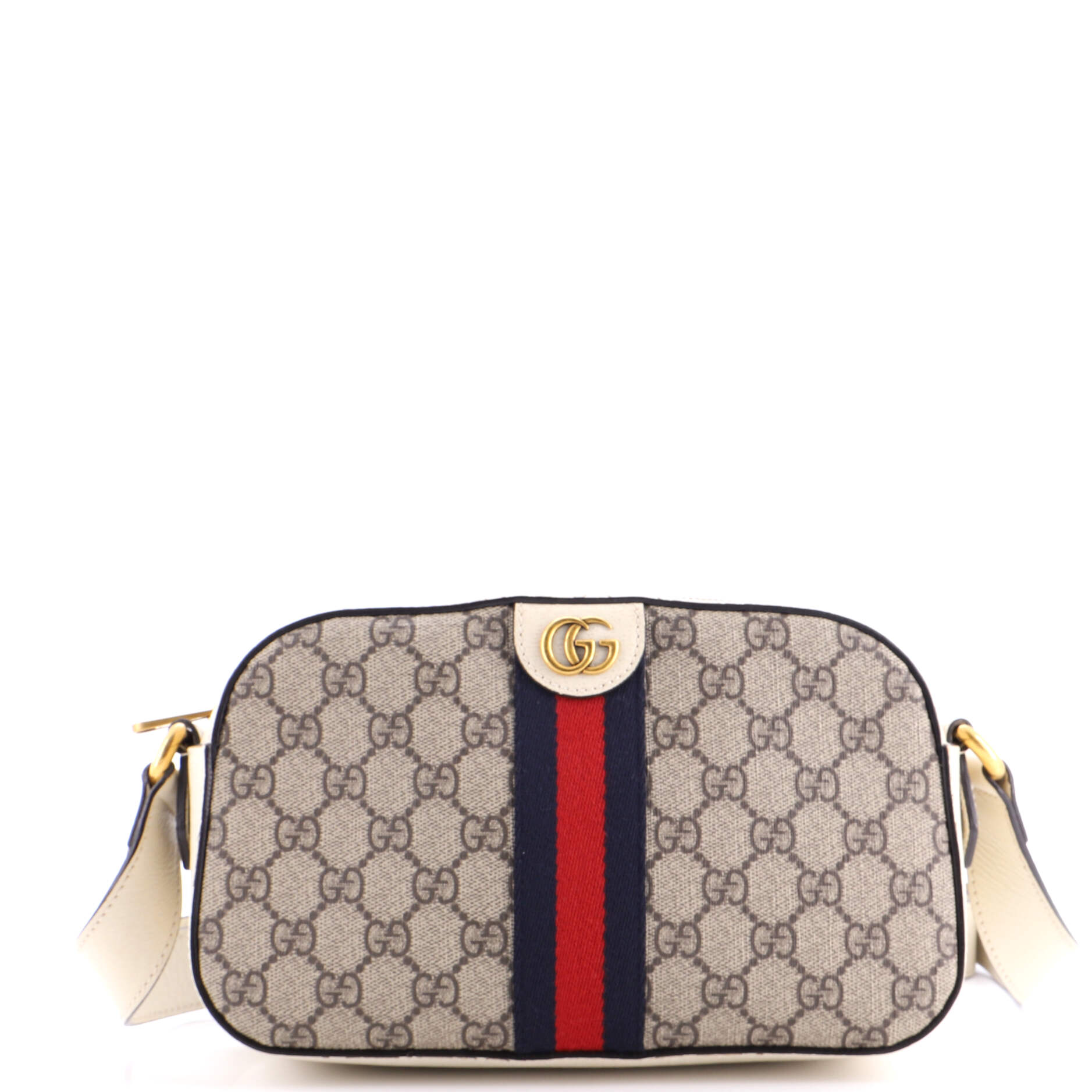 Ophidia Camera Shoulder Bag GG Coated Canvas with Leather Small