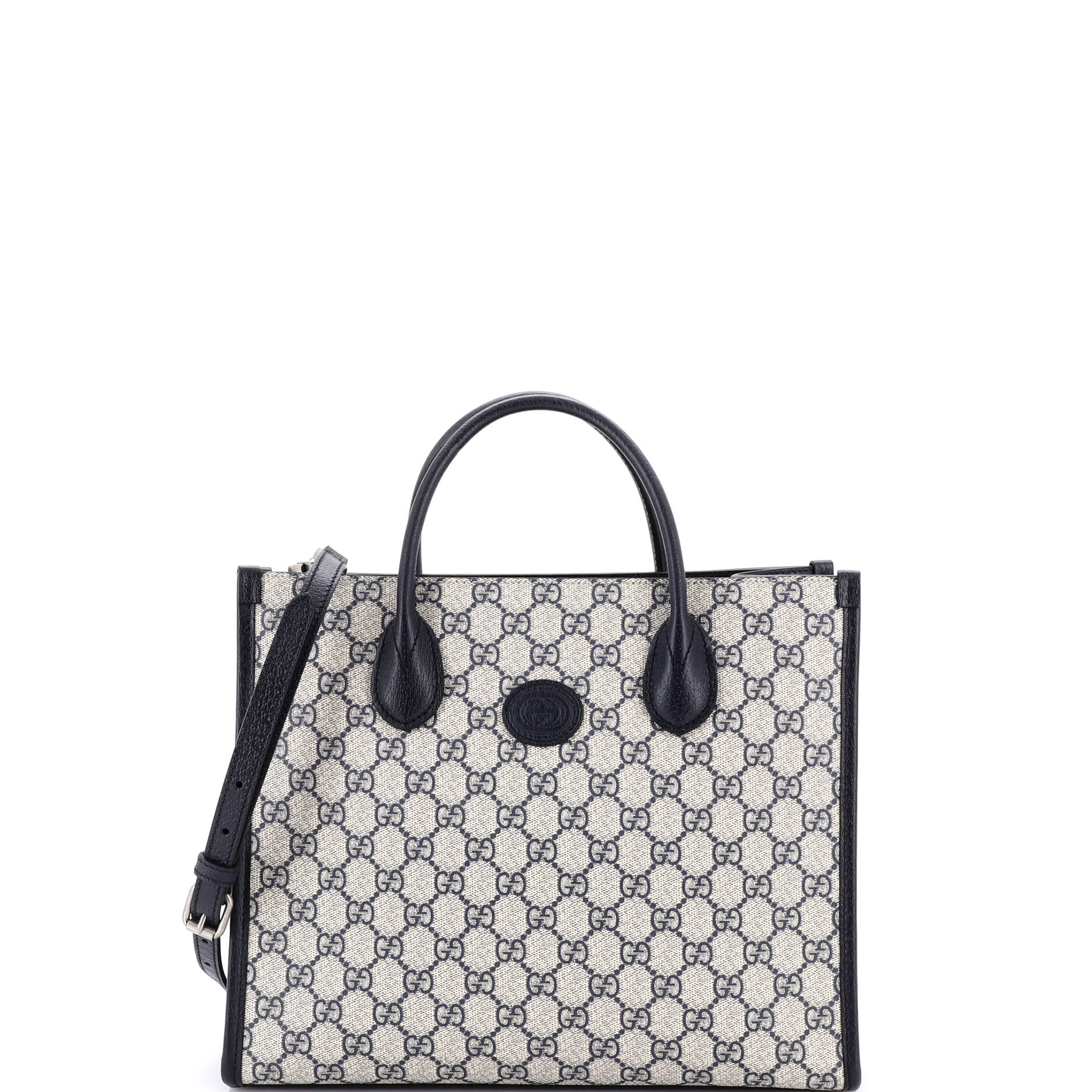 Interlocking G Tote GG Coated Canvas and Leather Small