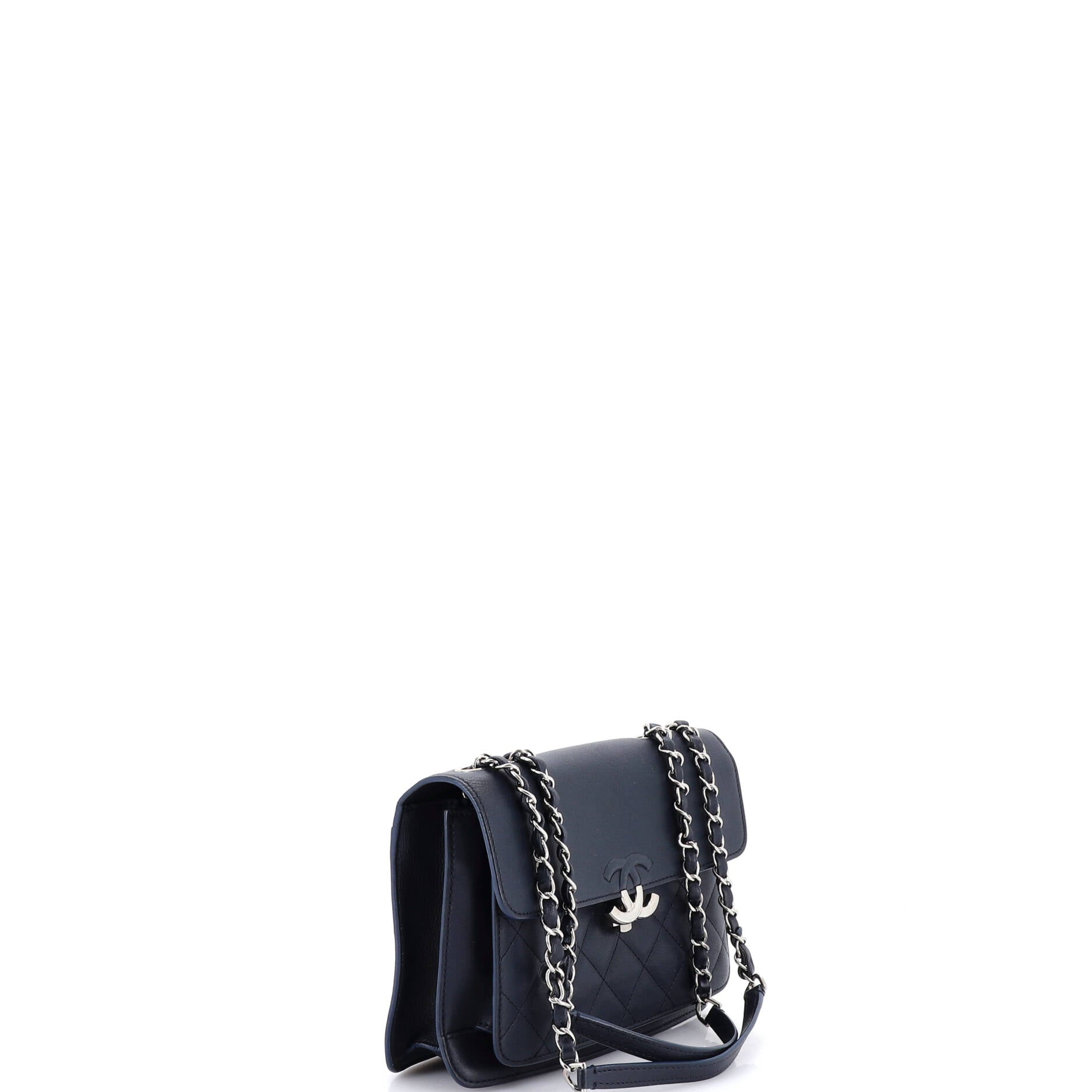CC Box Flap Bag Quilted Calfskin Small