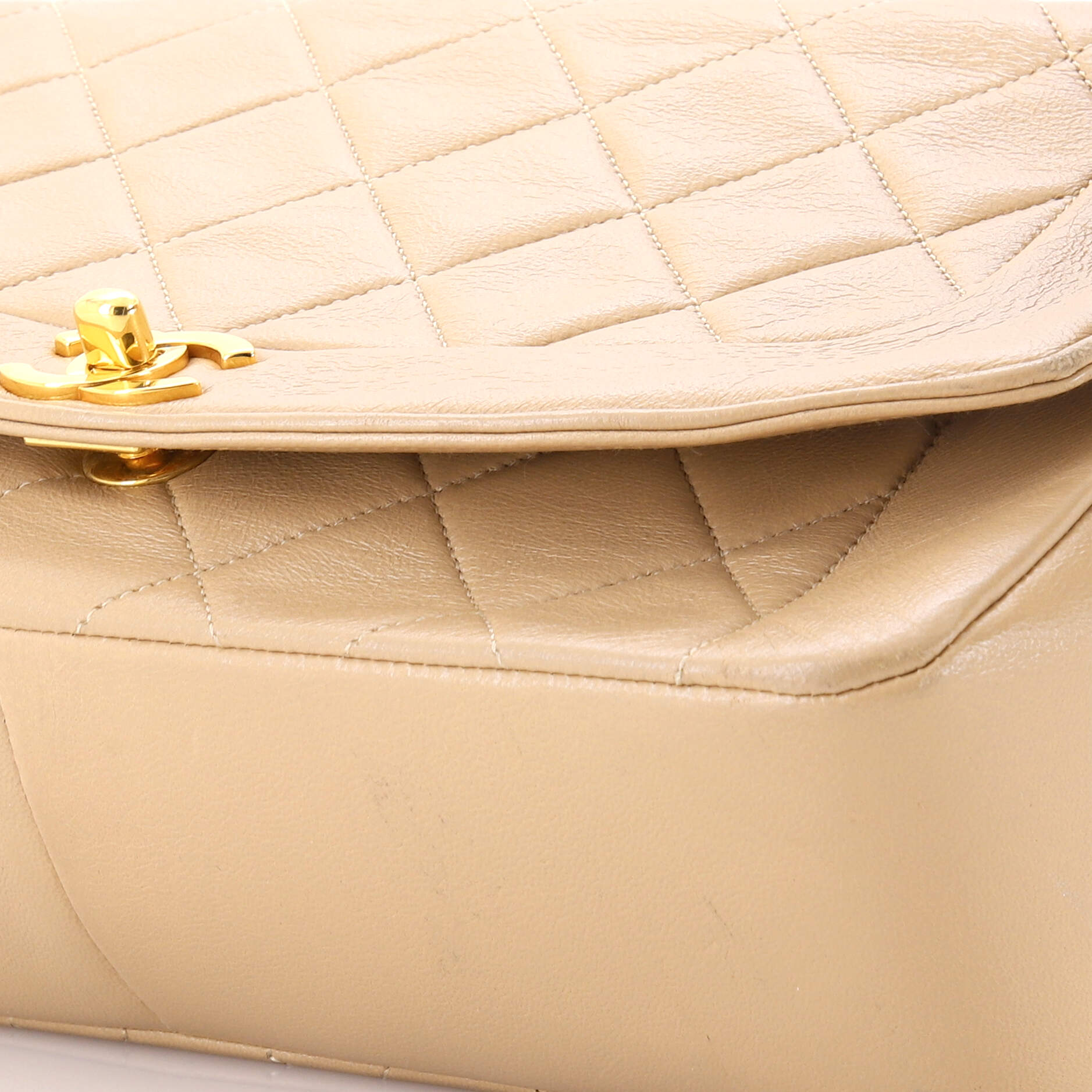 Vintage Diana Flap Bag Quilted Caviar Medium