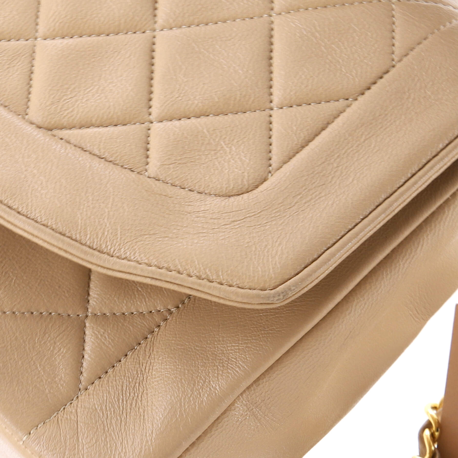 Vintage Diana Flap Bag Quilted Caviar Medium