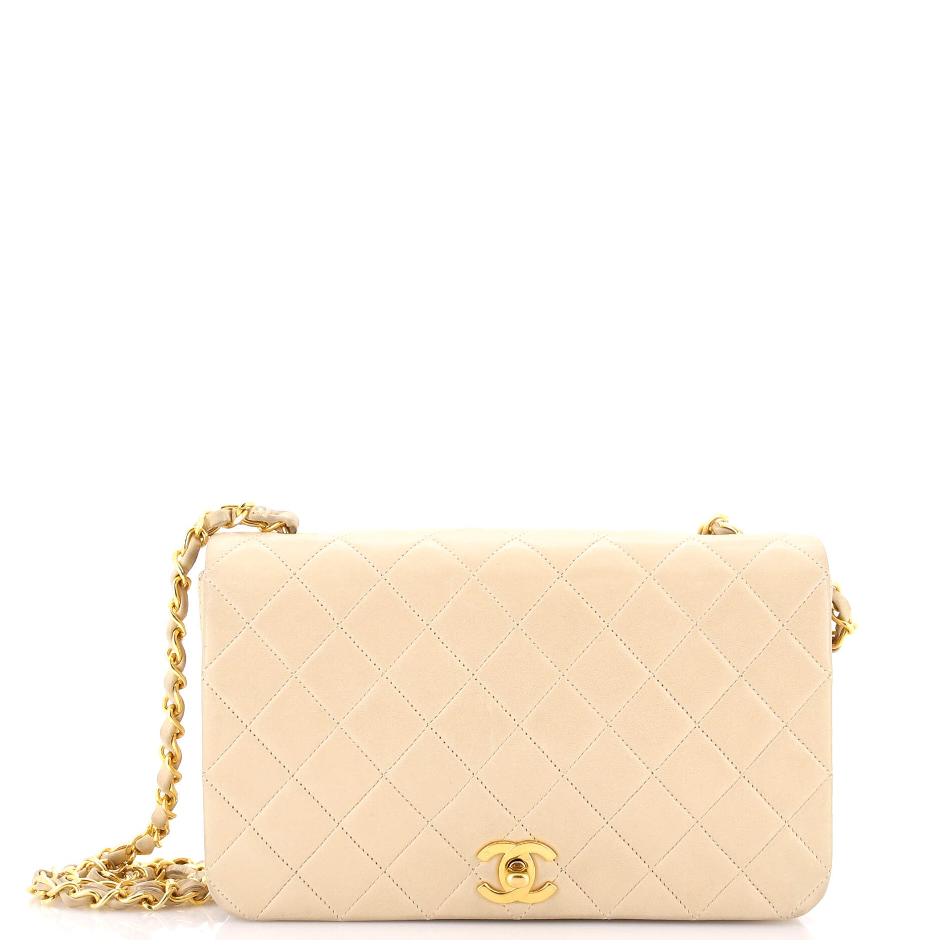 Vintage Full Flap Bag Quilted Lambskin Medium