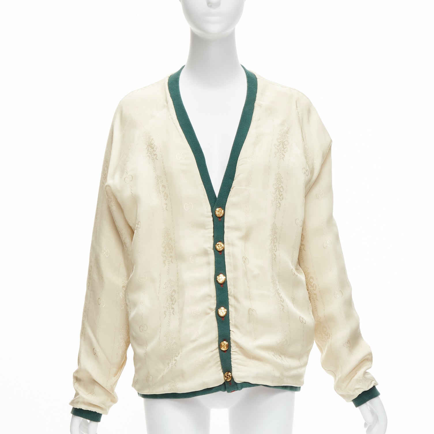 Women's Gucci reversible web button oversized cardigan
