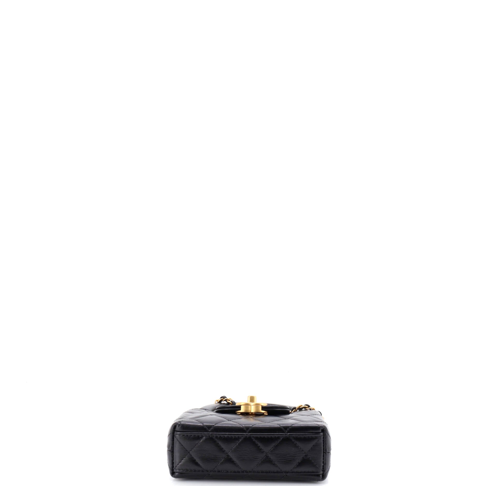 Kelly Top Handle Shopping Bag Quilted Shiny Aged Calfskin Nano