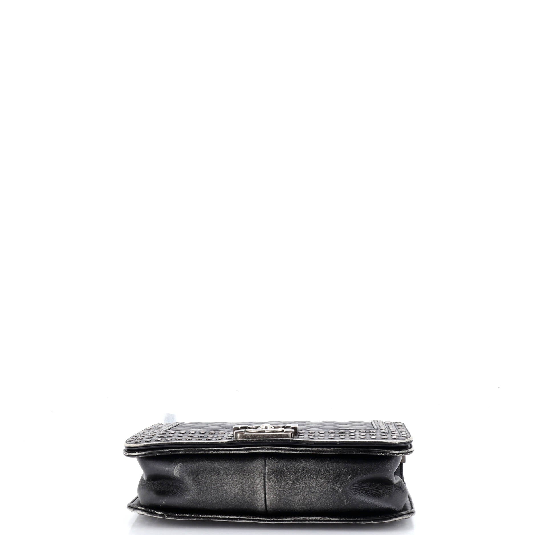 Paris-Dallas Boy Flap Bag Studded Quilted Distressed Calfskin Old Medium