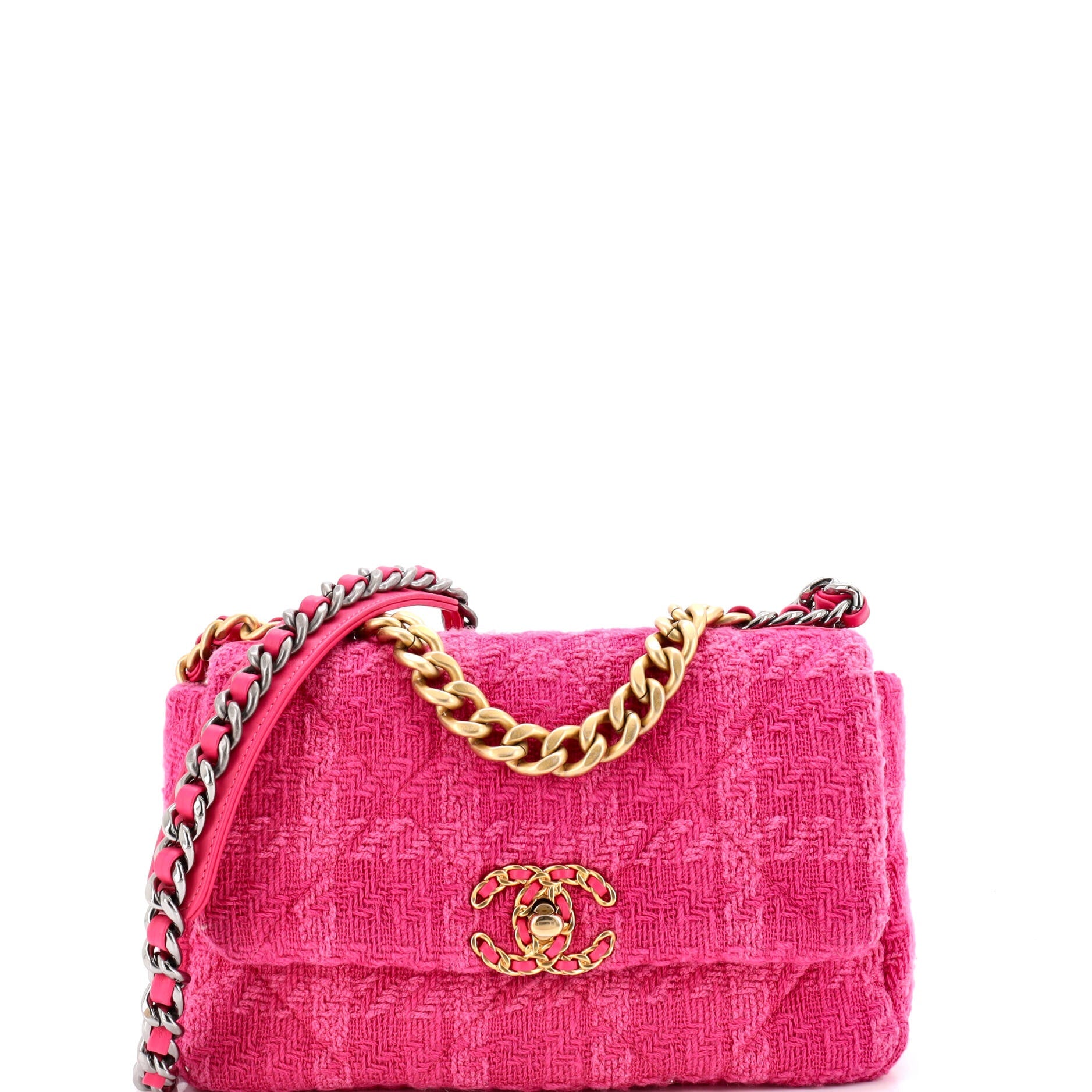 19 Flap Bag Quilted Tweed Medium
