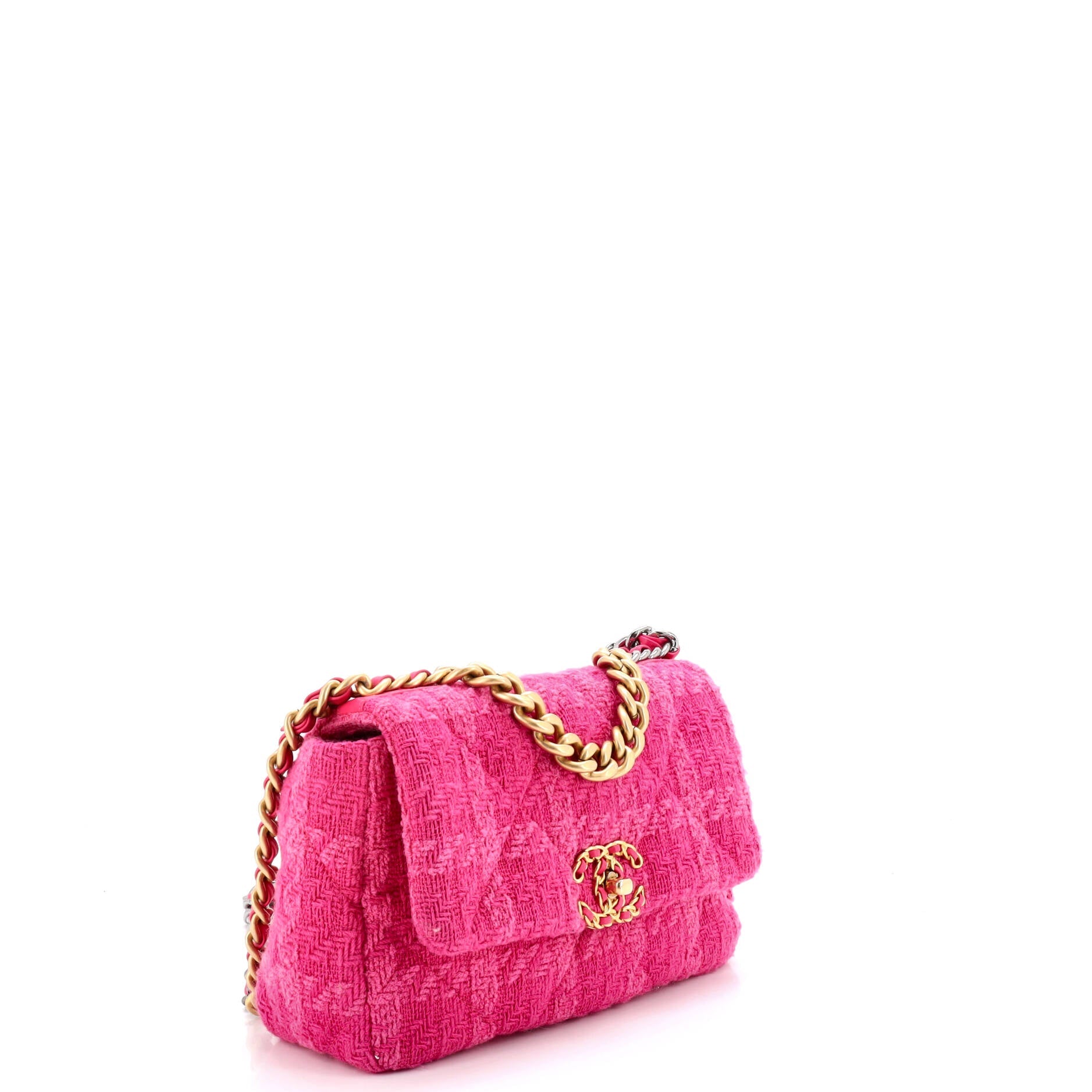 19 Flap Bag Quilted Tweed Medium