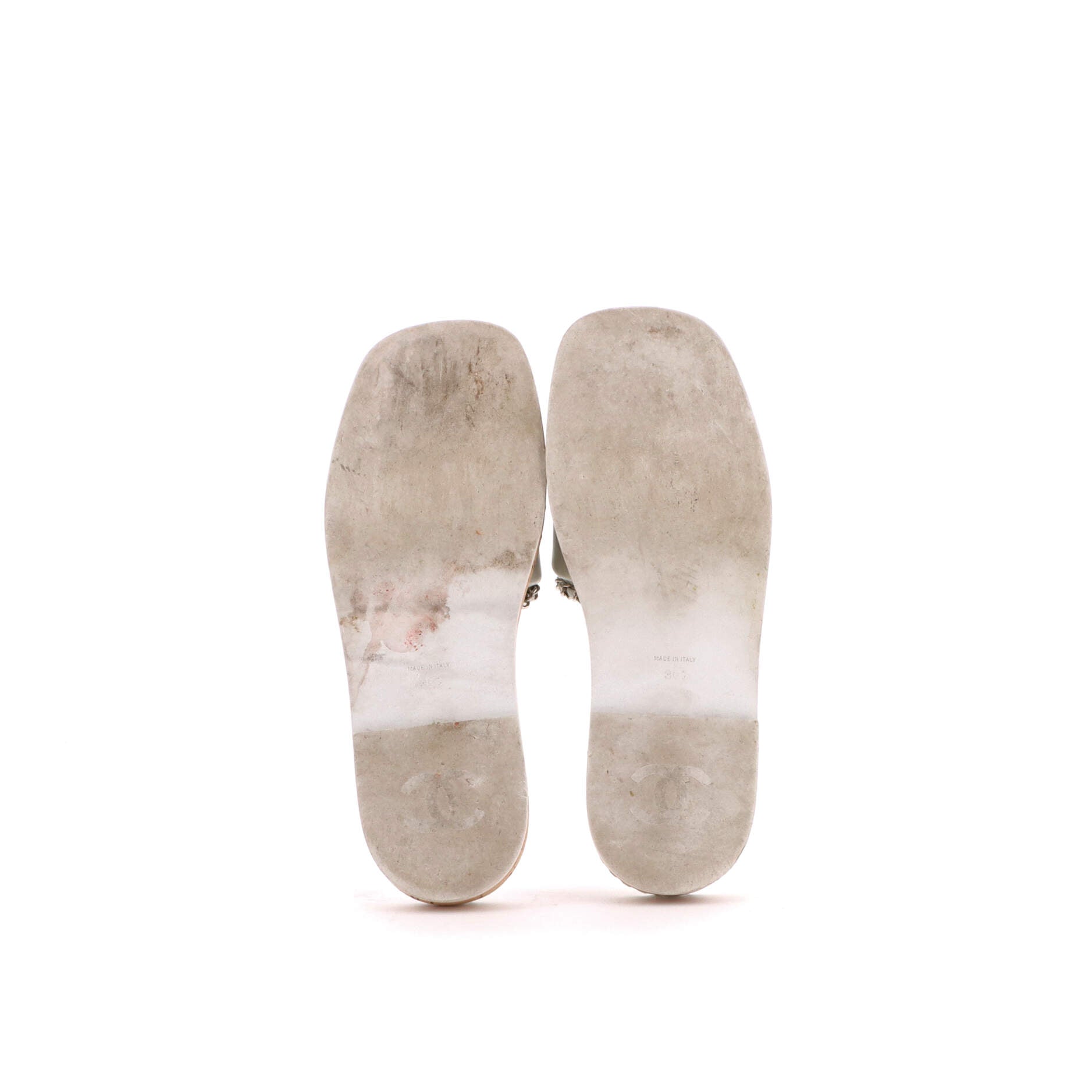 Women's CC Chain Slide Sandals Leather and Cork