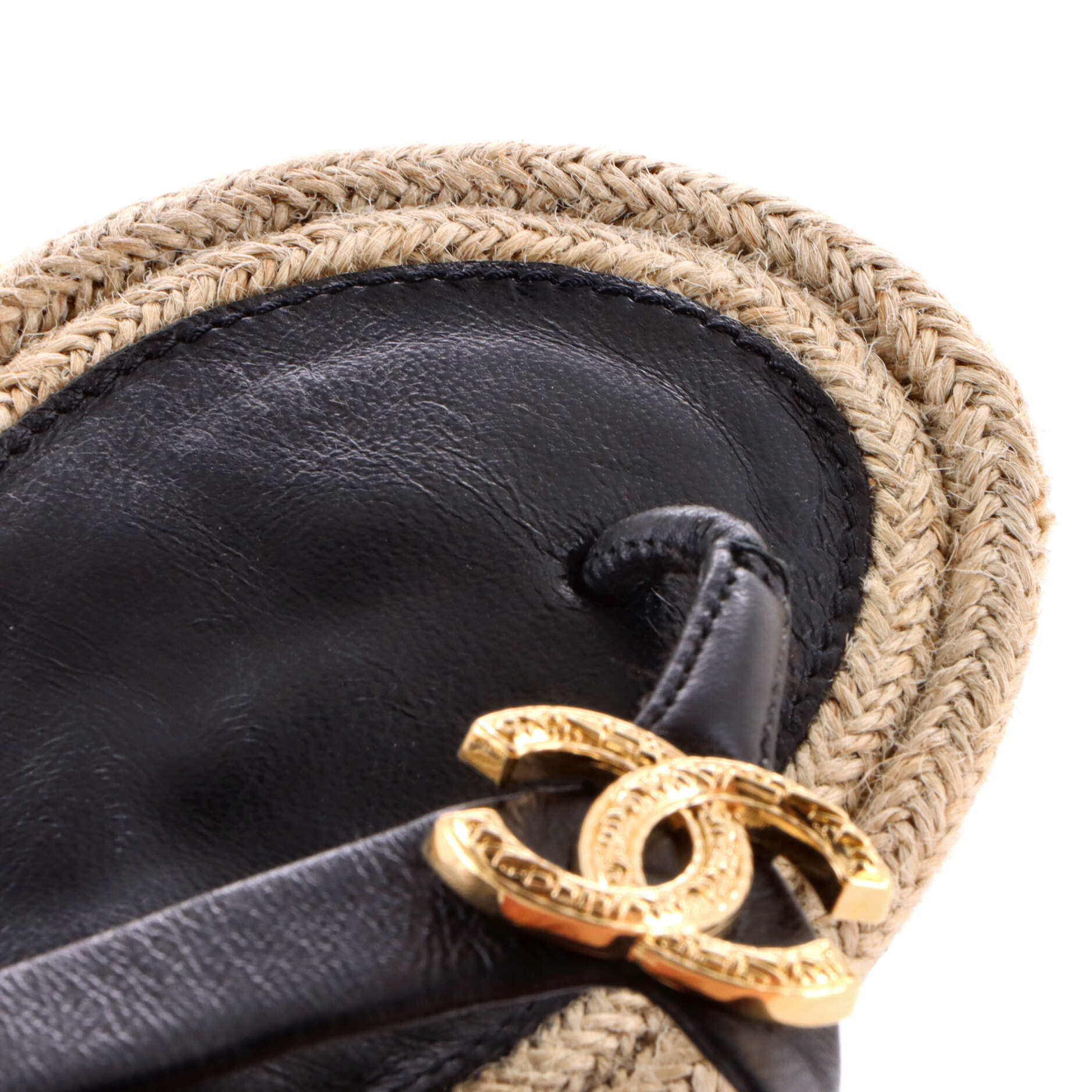 Women's CC Logo Thong Espadrille Sandals Leather