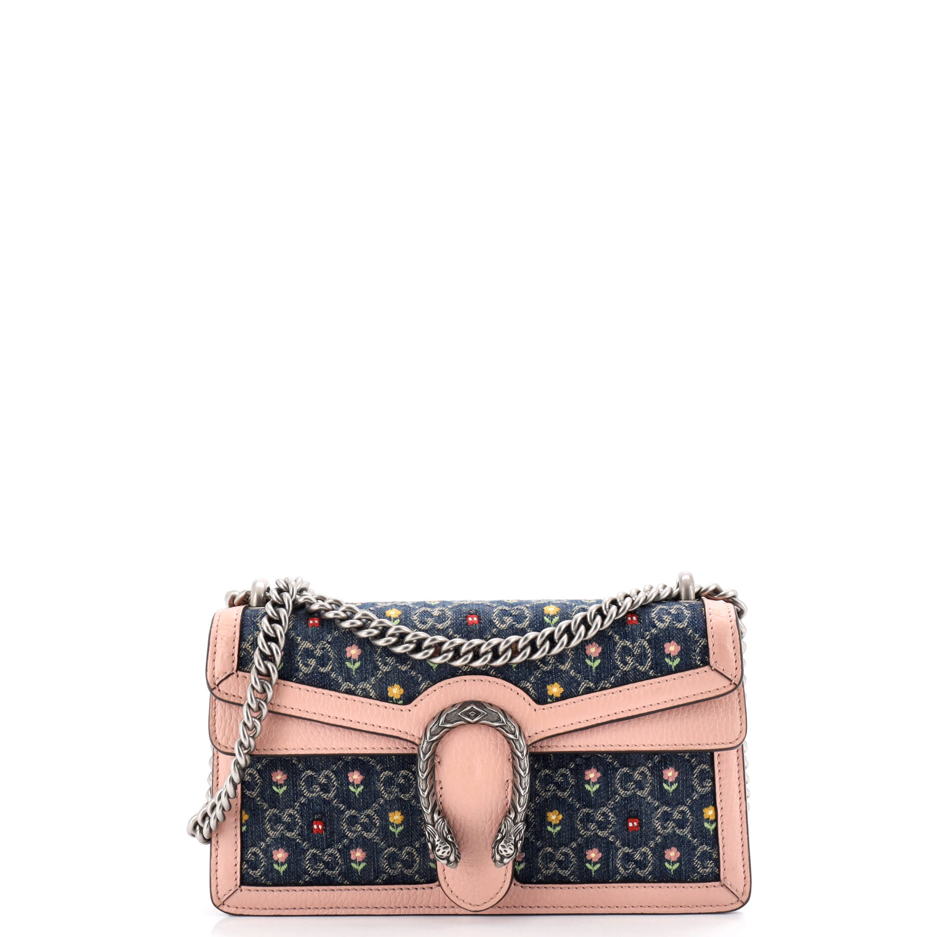Dionysus Bag Flower Embroidered GG Denim Small