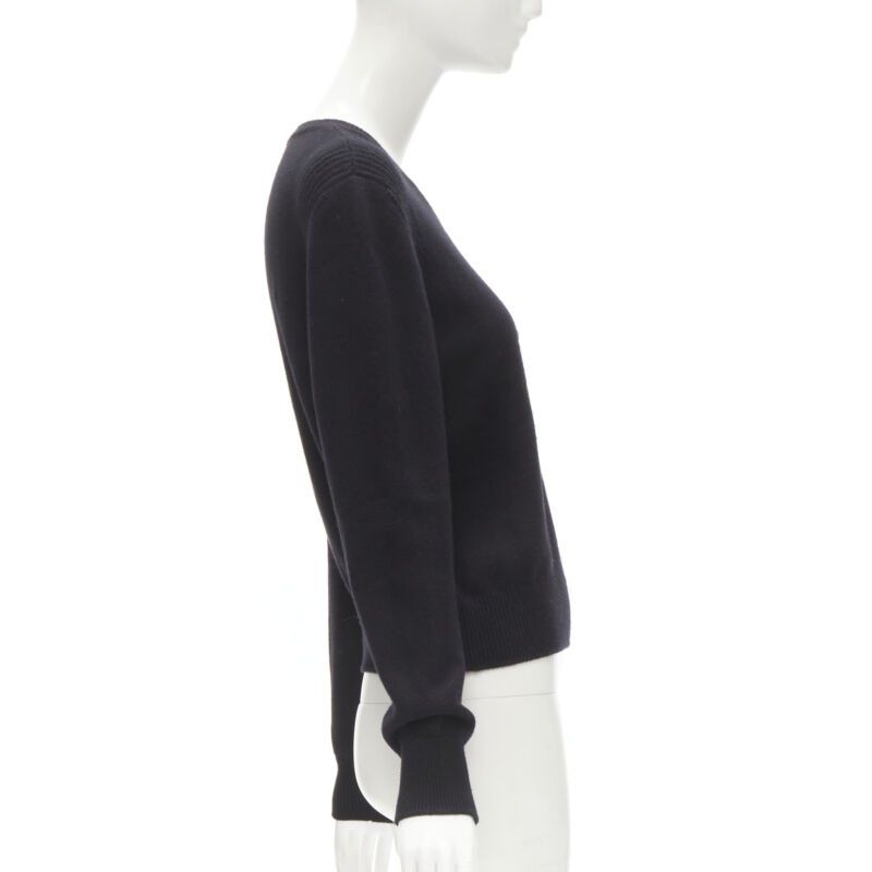 Women's Chanel cashmere blend bead pearl CC embellished badge sweater