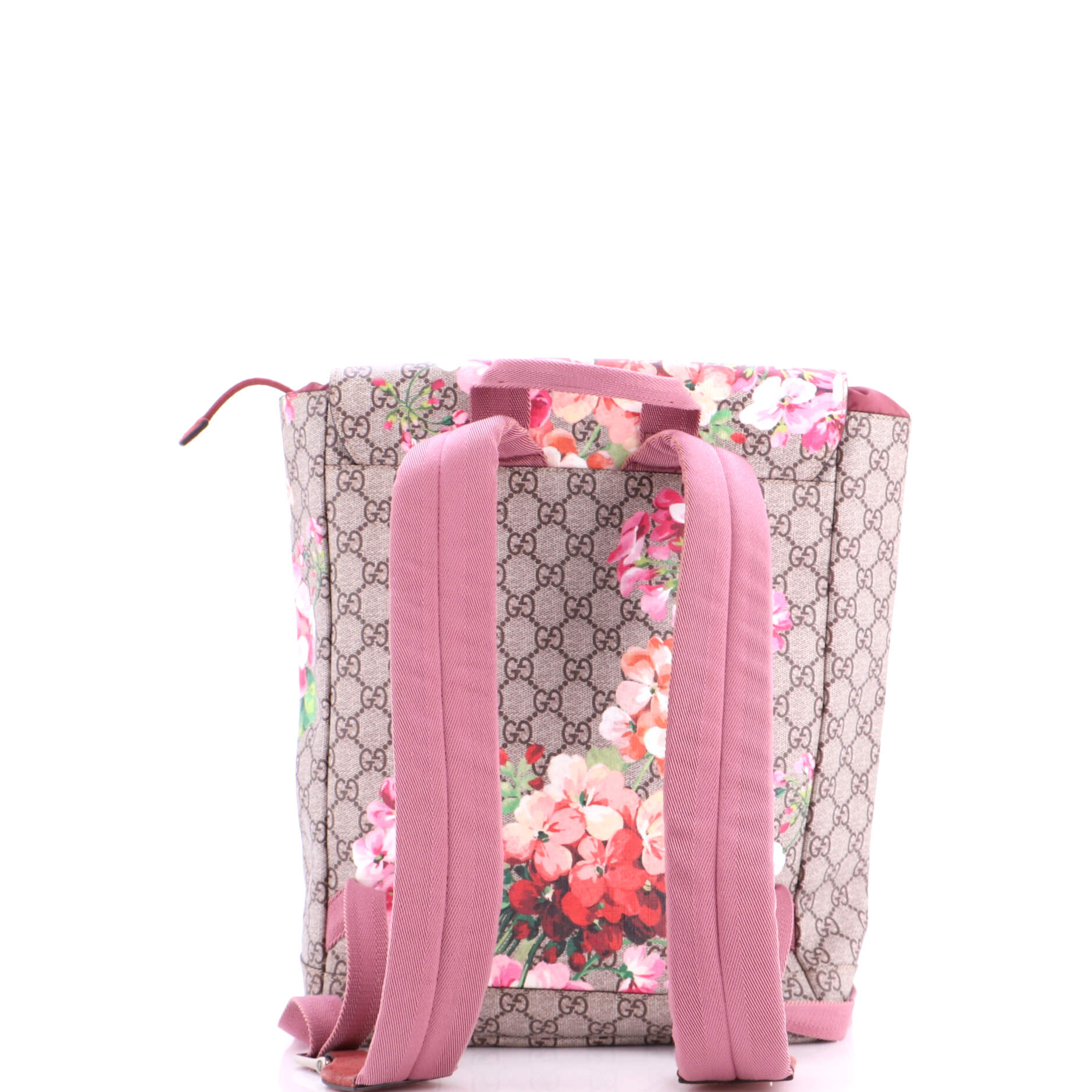 Buckle Backpack Blooms Print GG Coated Canvas Small