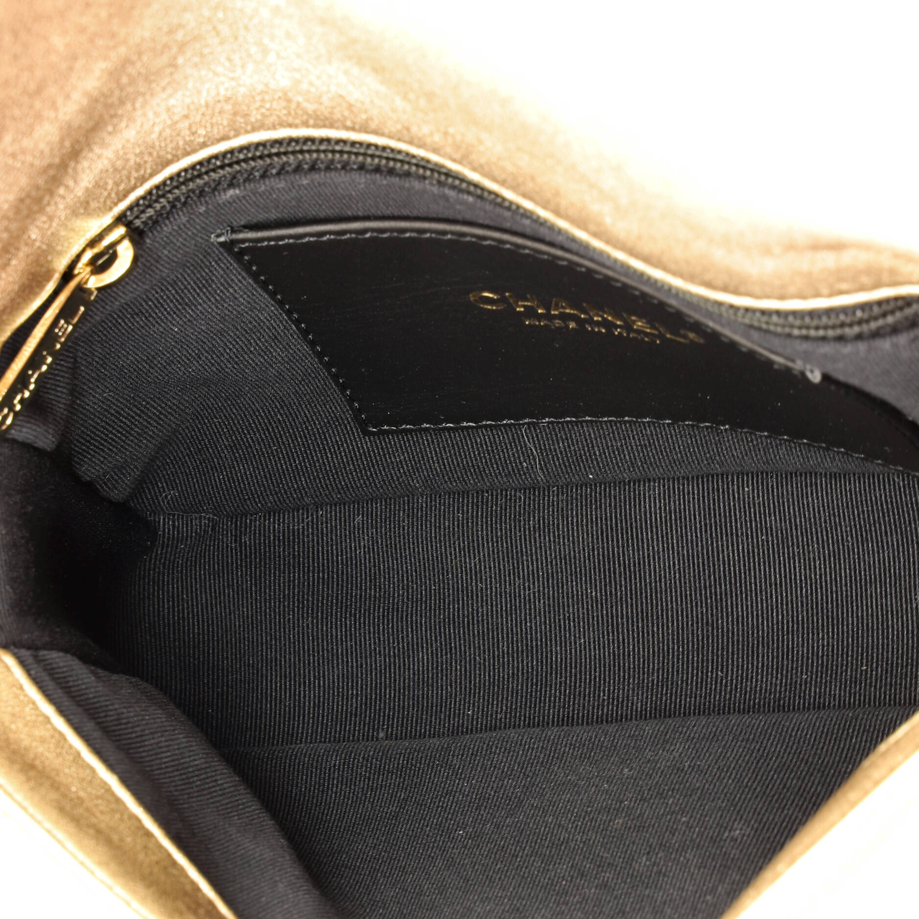 Chunky Chain CC Flap Bag Quilted Metallic Calfskin Small