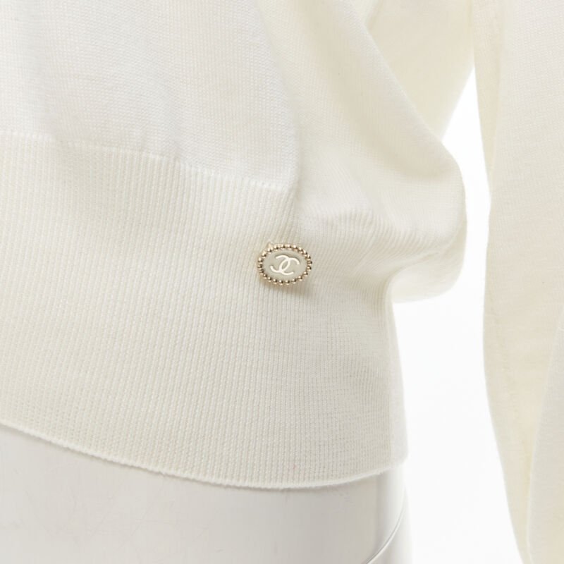 Women's Chanel wool intarsia chain schoolgirl sweater
