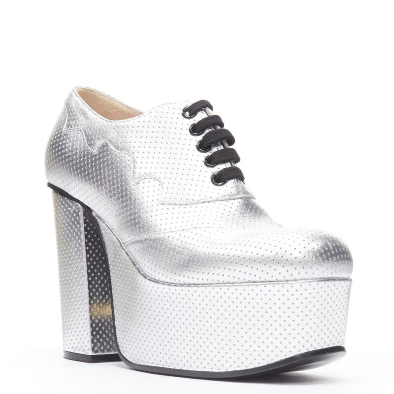 Women's Gucci Otis metallic chunky platform block heel bootie mule