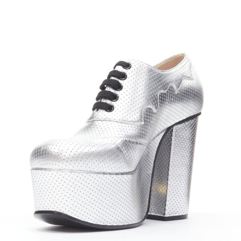 Women's Gucci Otis metallic chunky platform block heel bootie mule
