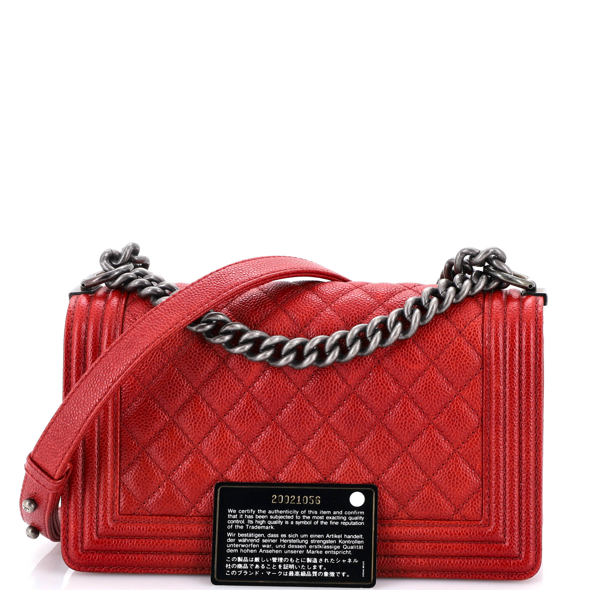 Boy Flap Bag Quilted Caviar Old Medium