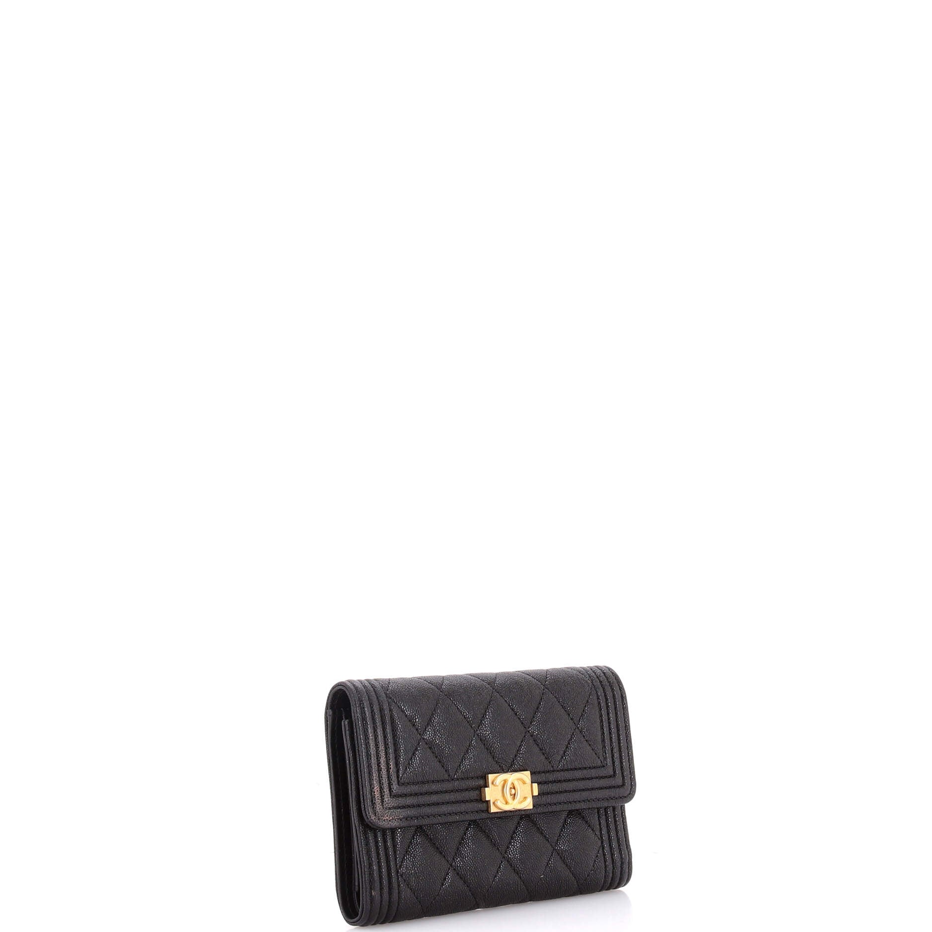 Boy Flap Wallet Quilted Caviar Small
