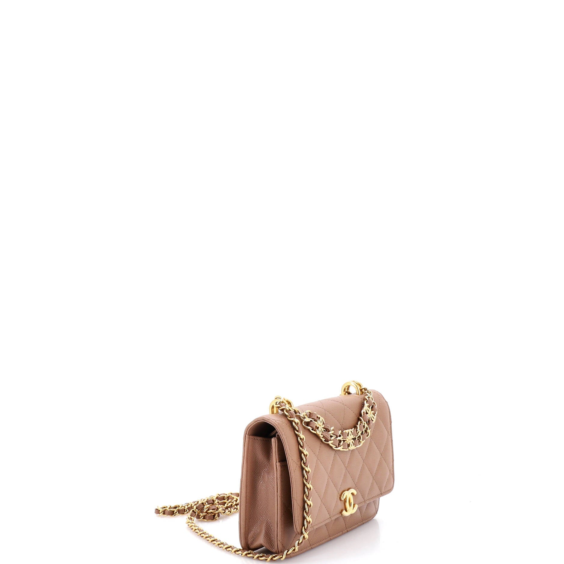 Coco First Wallet on Chain Quilted Caviar