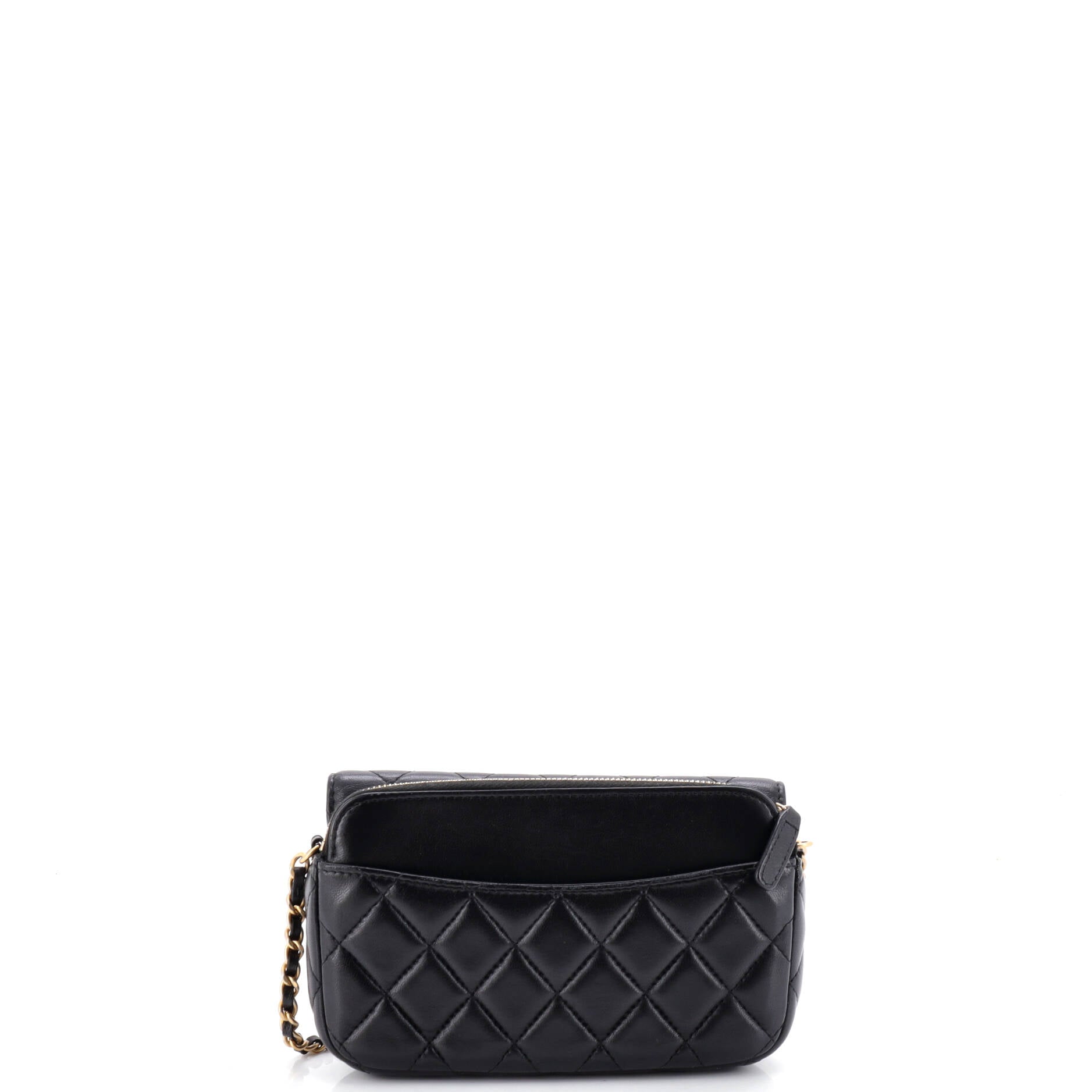 Lucky Charms Classic Flap Phone Holder with Chain Quilted Lambskin