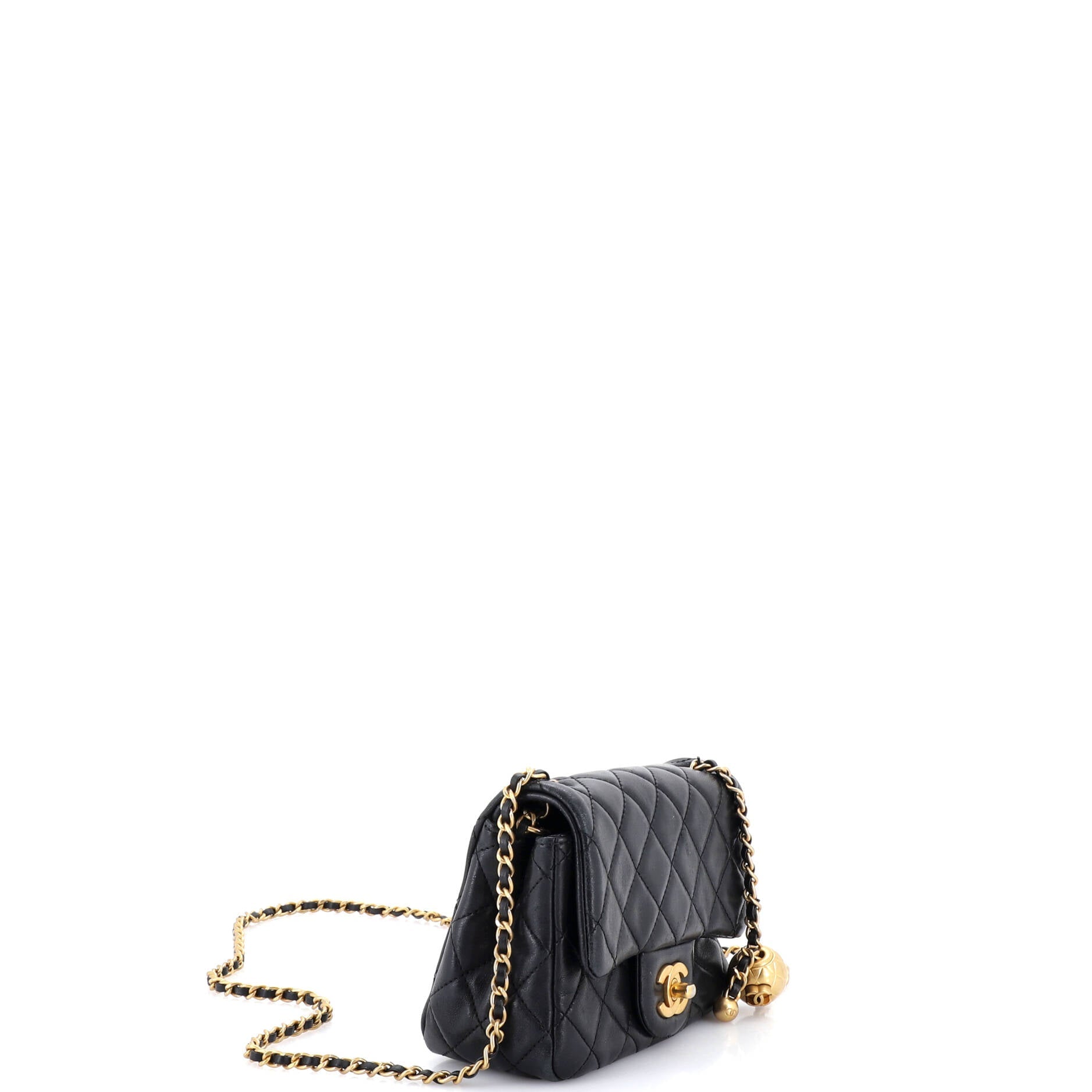 Pearl Crush Square Flap Bag Quilted Lambskin Mini