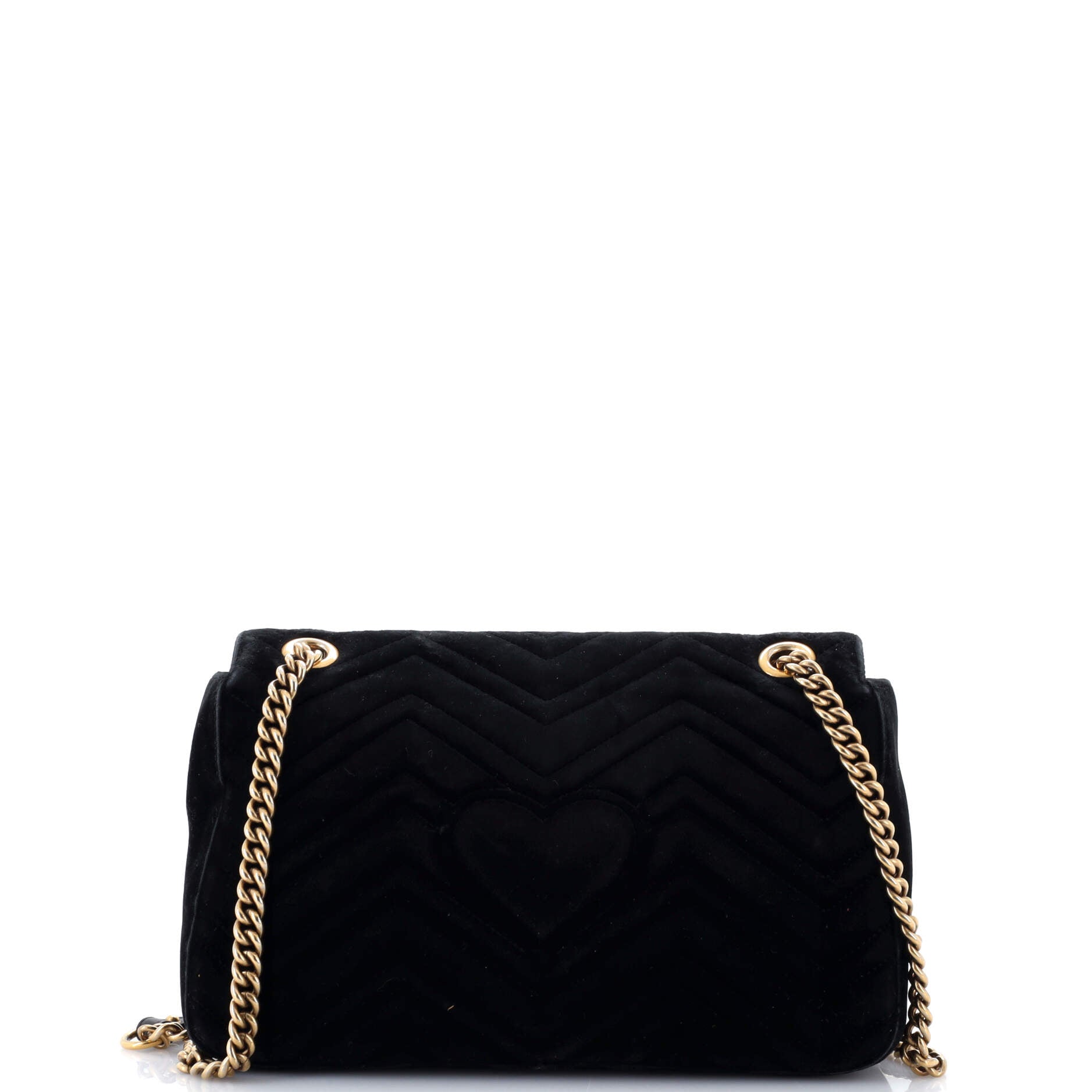 GG Marmont Flap Bag Embroidered Matelasse Velvet Medium