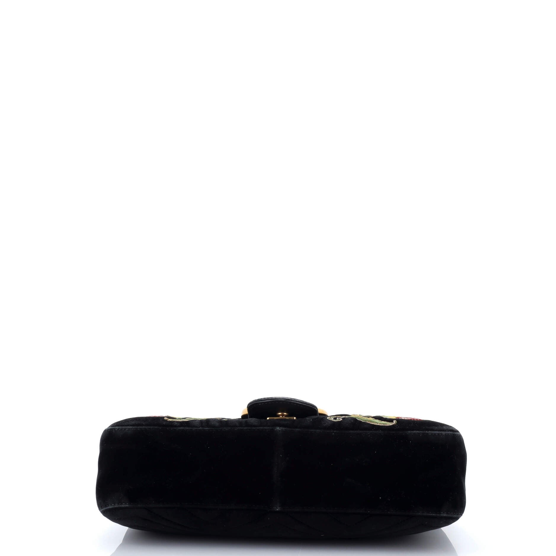 GG Marmont Flap Bag Embroidered Matelasse Velvet Medium