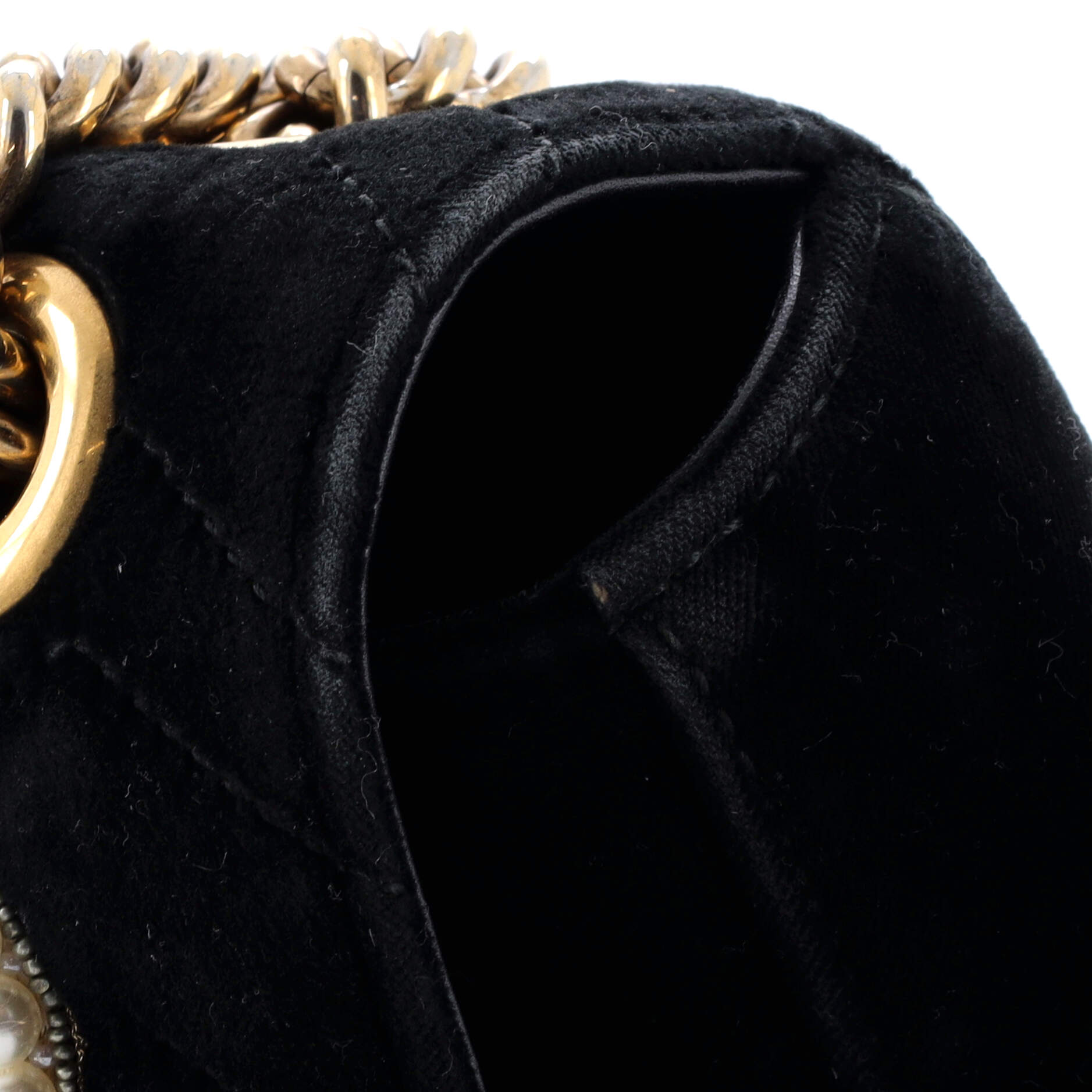 GG Marmont Flap Bag Embroidered Matelasse Velvet Medium