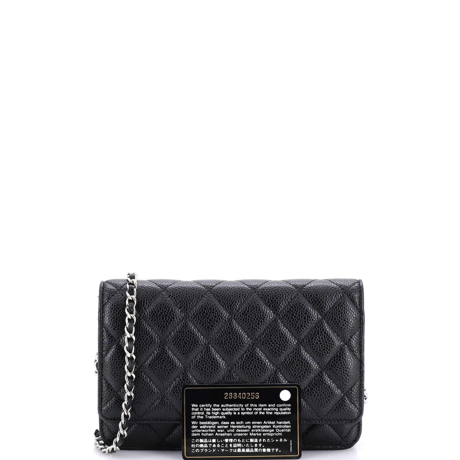 Wallet on Chain Quilted Caviar
