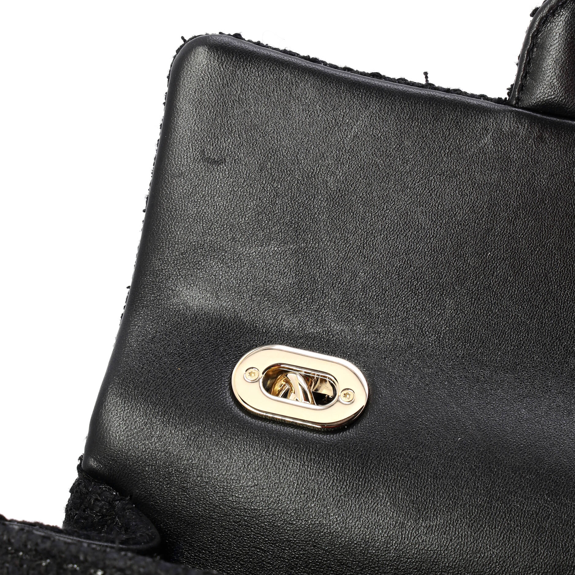 CC Top Handle Box Bag Quilted Tweed Medium