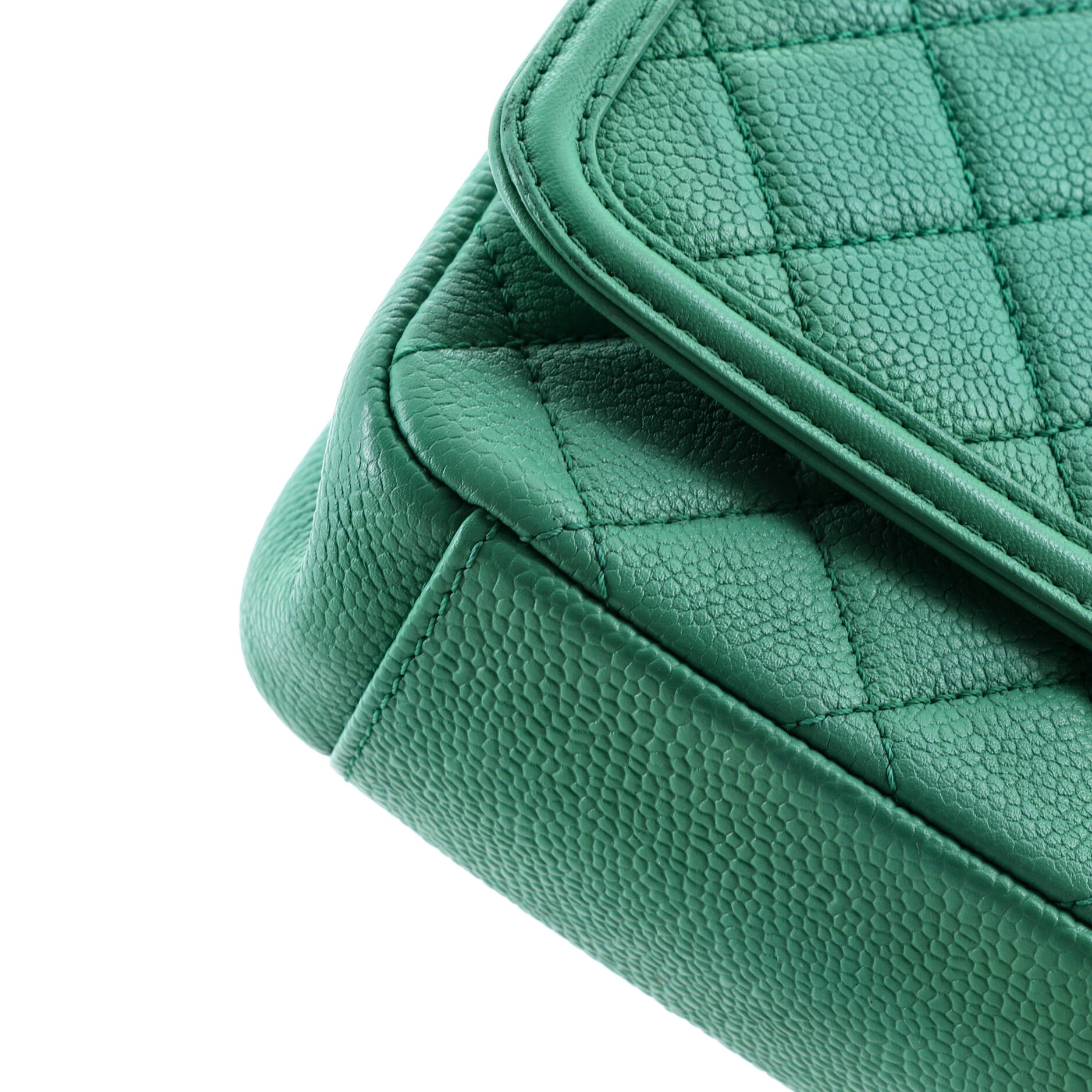 Filigree Flap Bag Quilted Caviar Medium