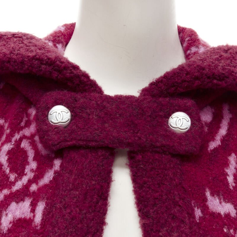 Women's Chanel Camellia CC wool boucle trim cardigan jacket