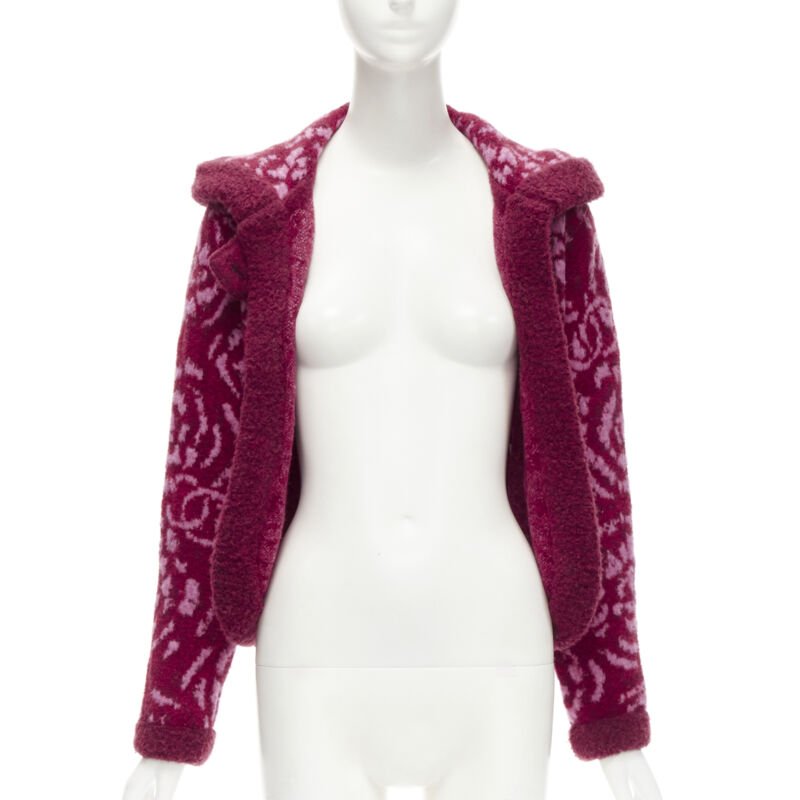Women's Chanel Camellia CC wool boucle trim cardigan jacket