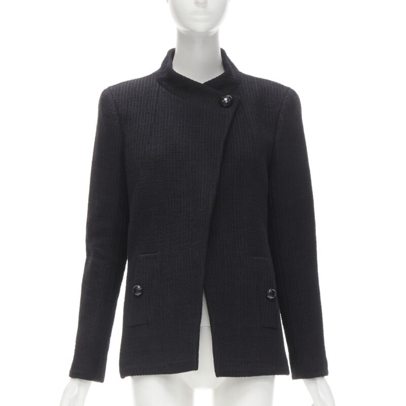 Women's Chanel lattice tweed CC button wrap jacket